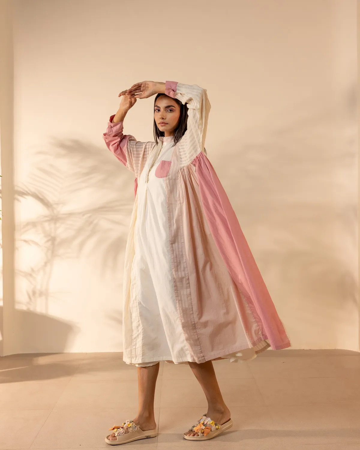 Our Dve Blush Wind abito cotone rosa beige taglia unica