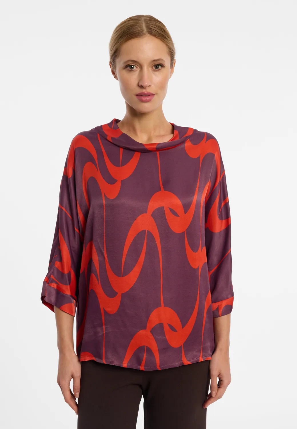 Ana Alcazar Enville camicia satin fantasia onde