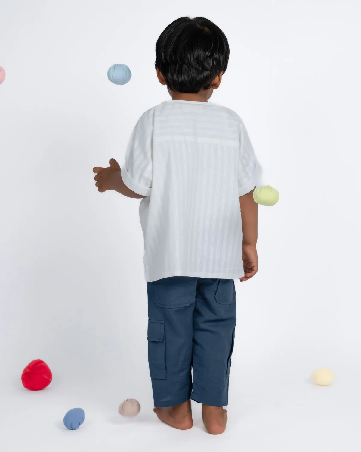 Our Dve Mini Elite completo bimbo cotone bianco teal blu