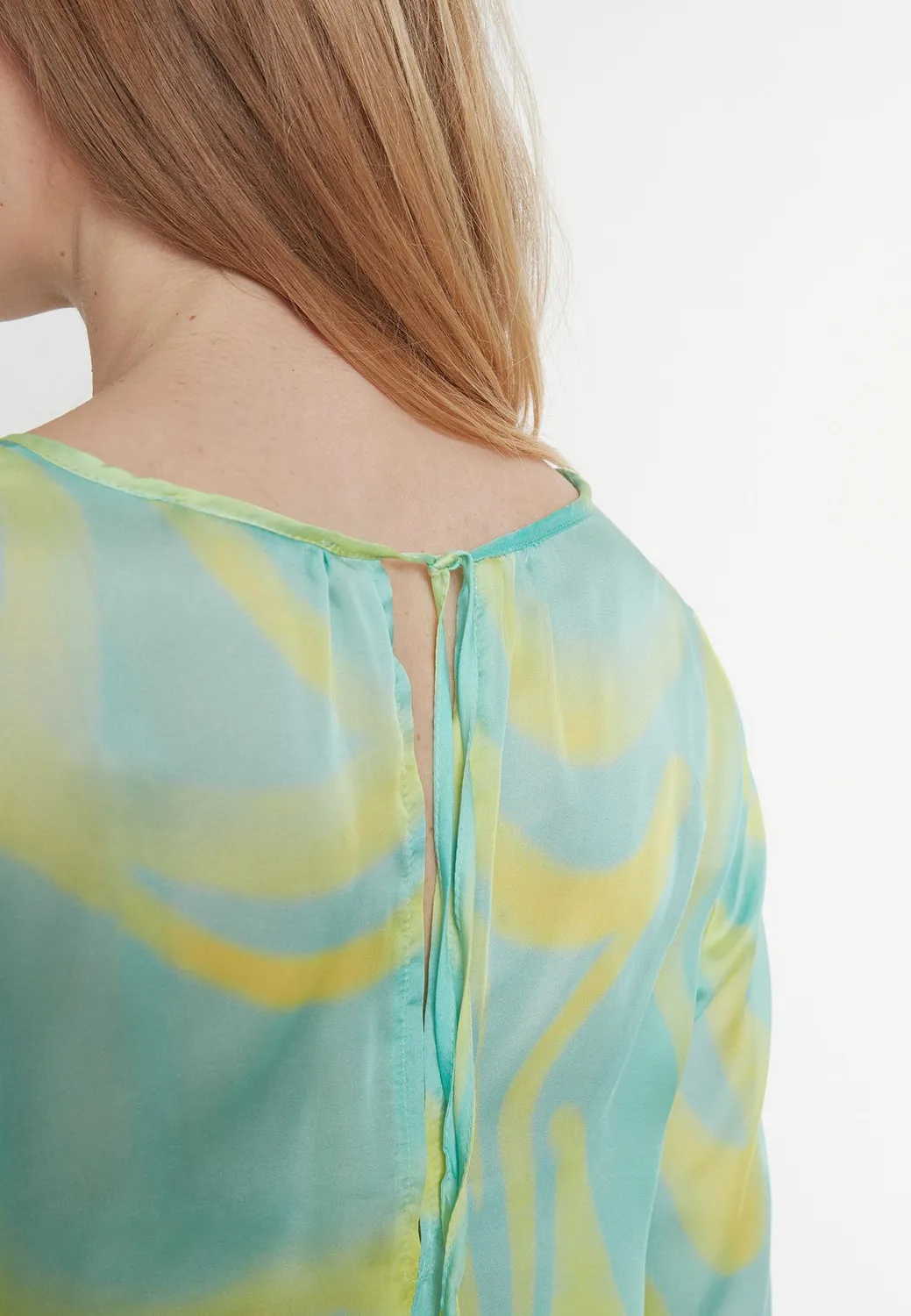 Ana Alcazar Pedmi camicetta chiffon animalier verde