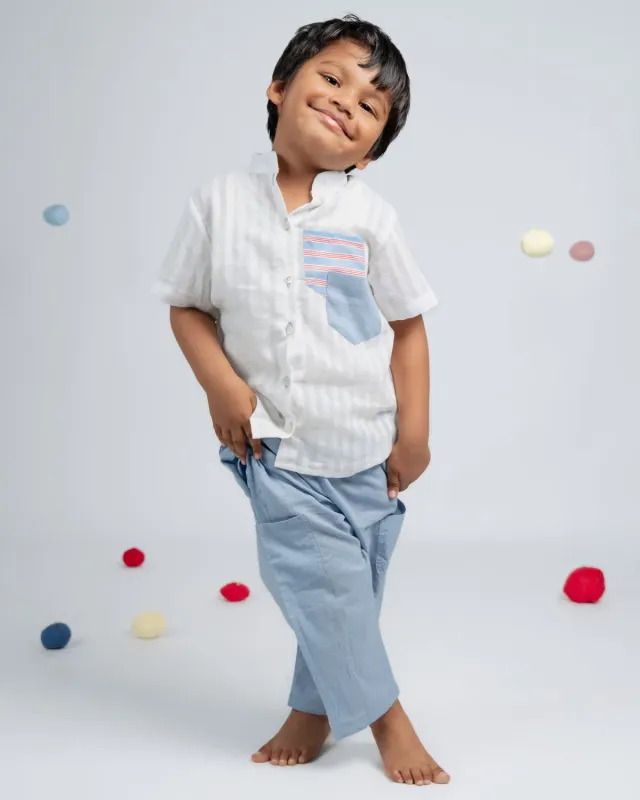 Our Dve Tiny Trend pantalone bimbo blu cotone