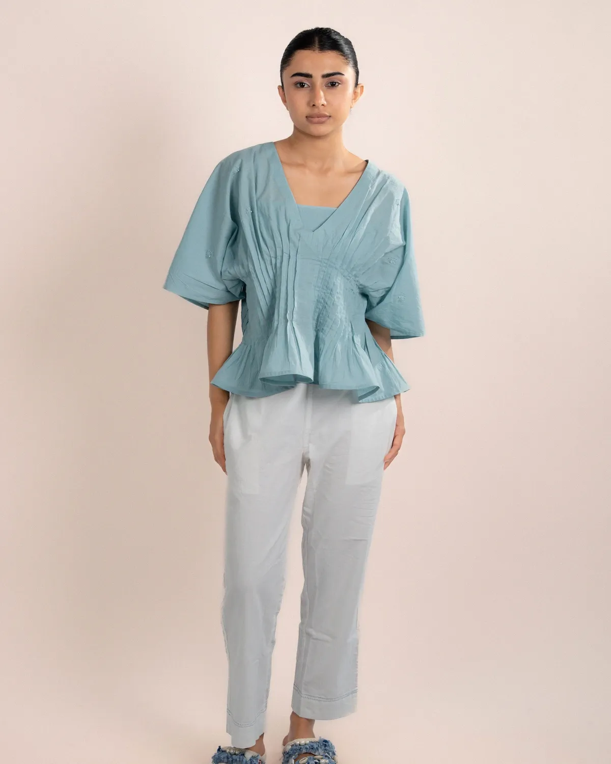 Our Dve Eira Tube Top top donna blu mare 2 pezzi cotone