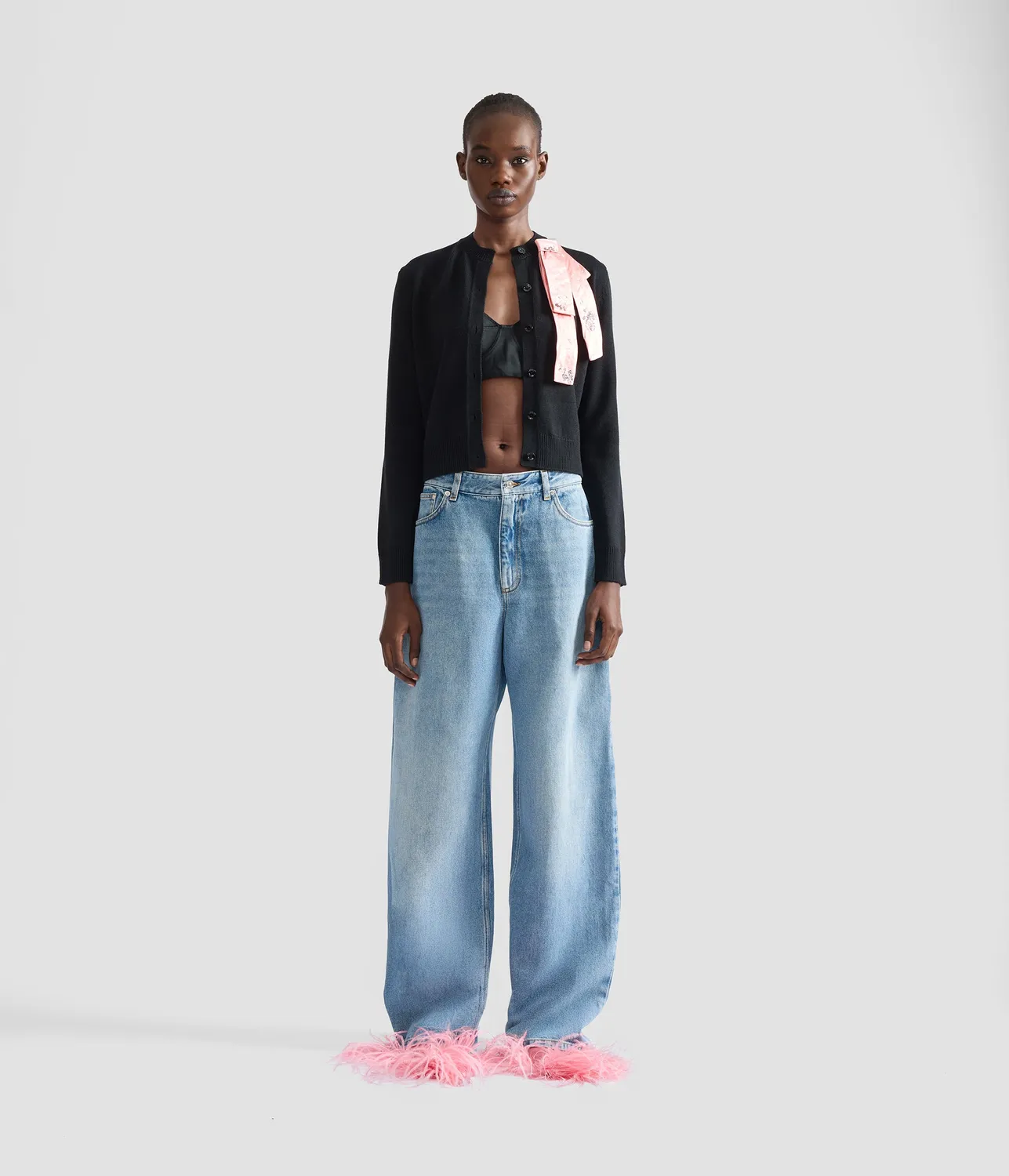 Erdem Merino Wool cardigan lana fiocco ricamato