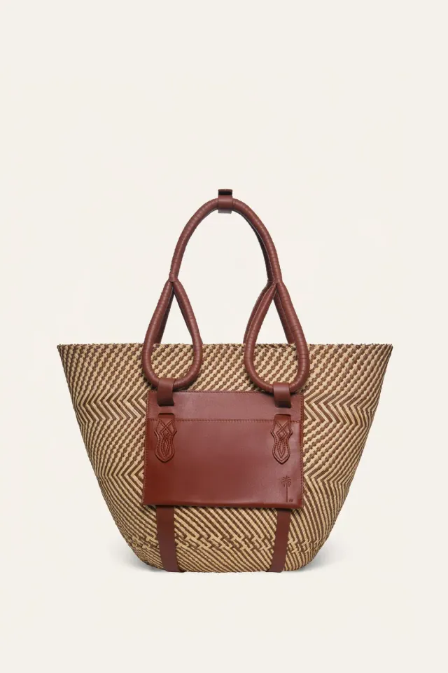 Johanna Ortiz Destination Seaside Tote Paglia Camel