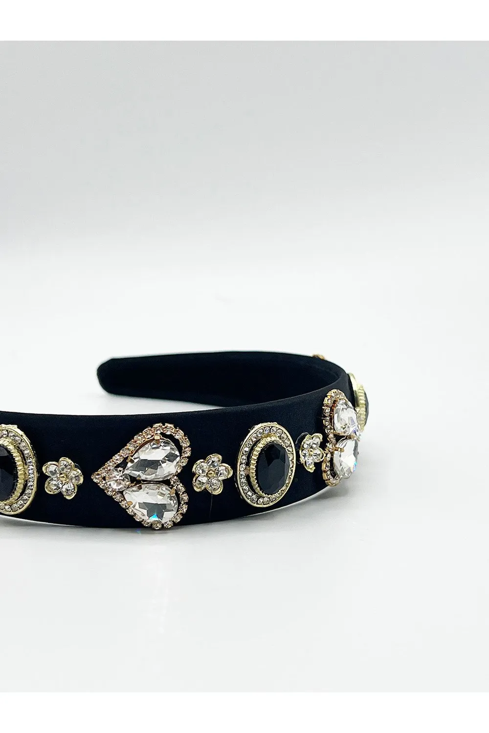 SVNX Heart cerchietto nero con cuori gioiello