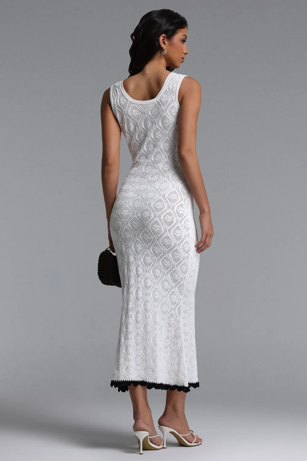 Bella Barnett Etta abito maxi bianco maglia bodycon