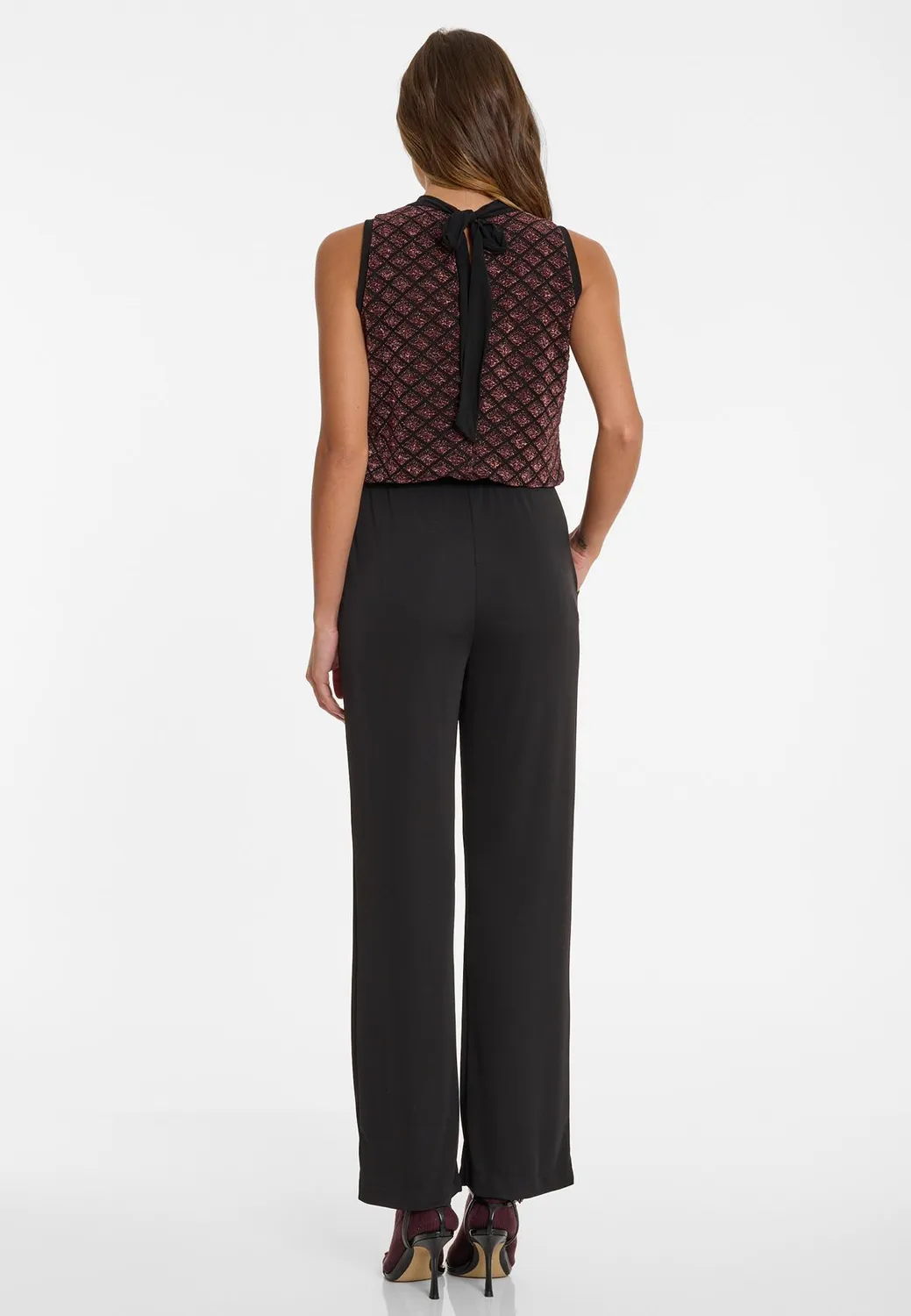 Ana Alcazar Ably tuta bordeaux lurex