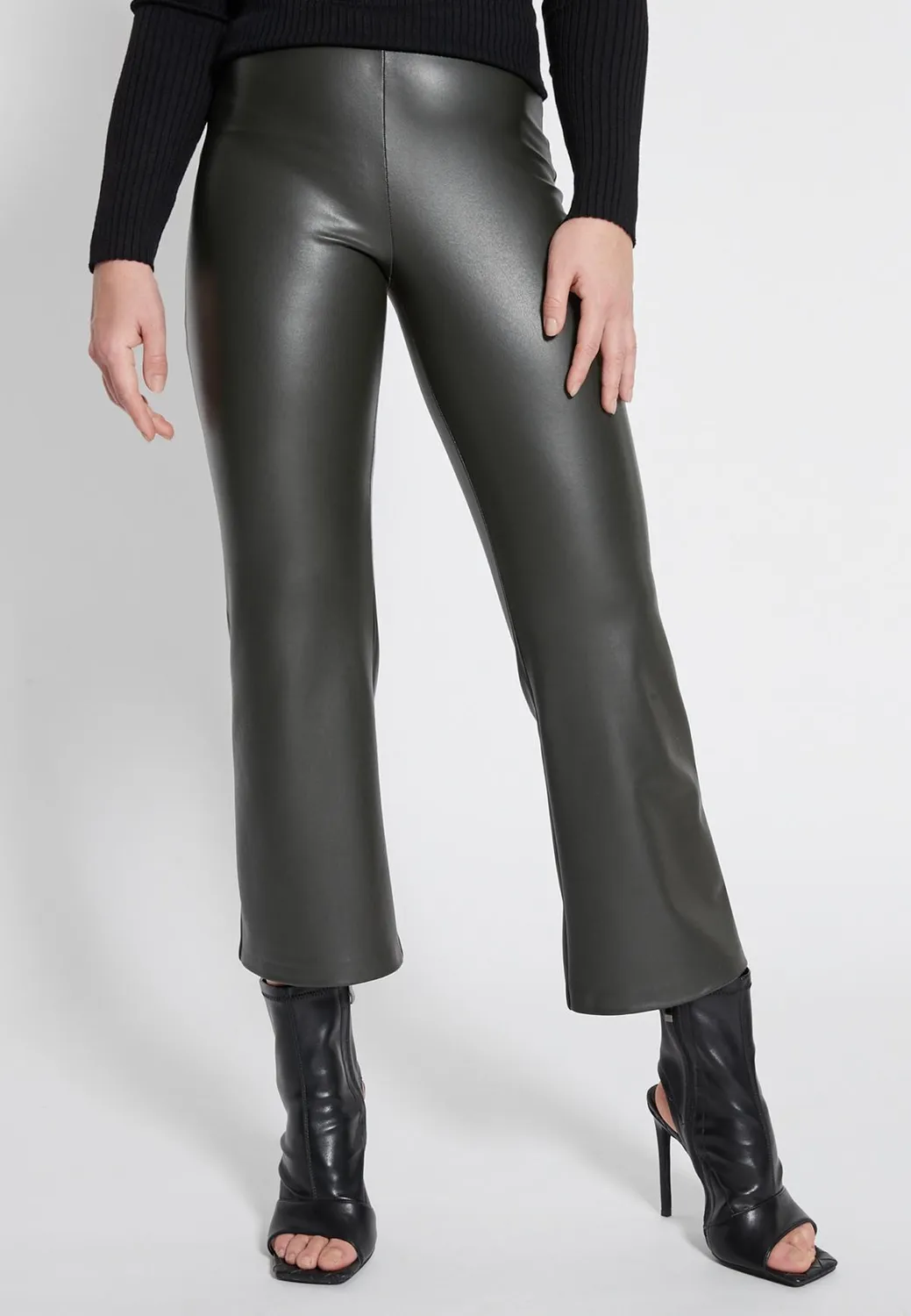 Ana Alcazar Habasi pantaloni ecopelle 7/8 neri