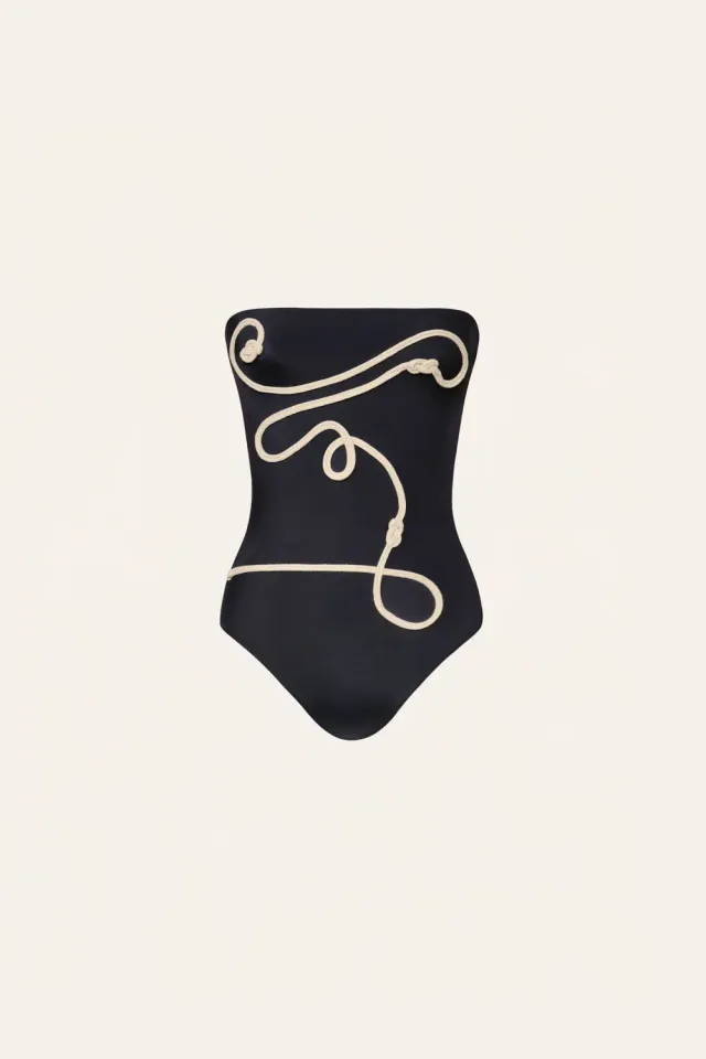 Johanna Ortiz Palmy costume intero nero in lycra
