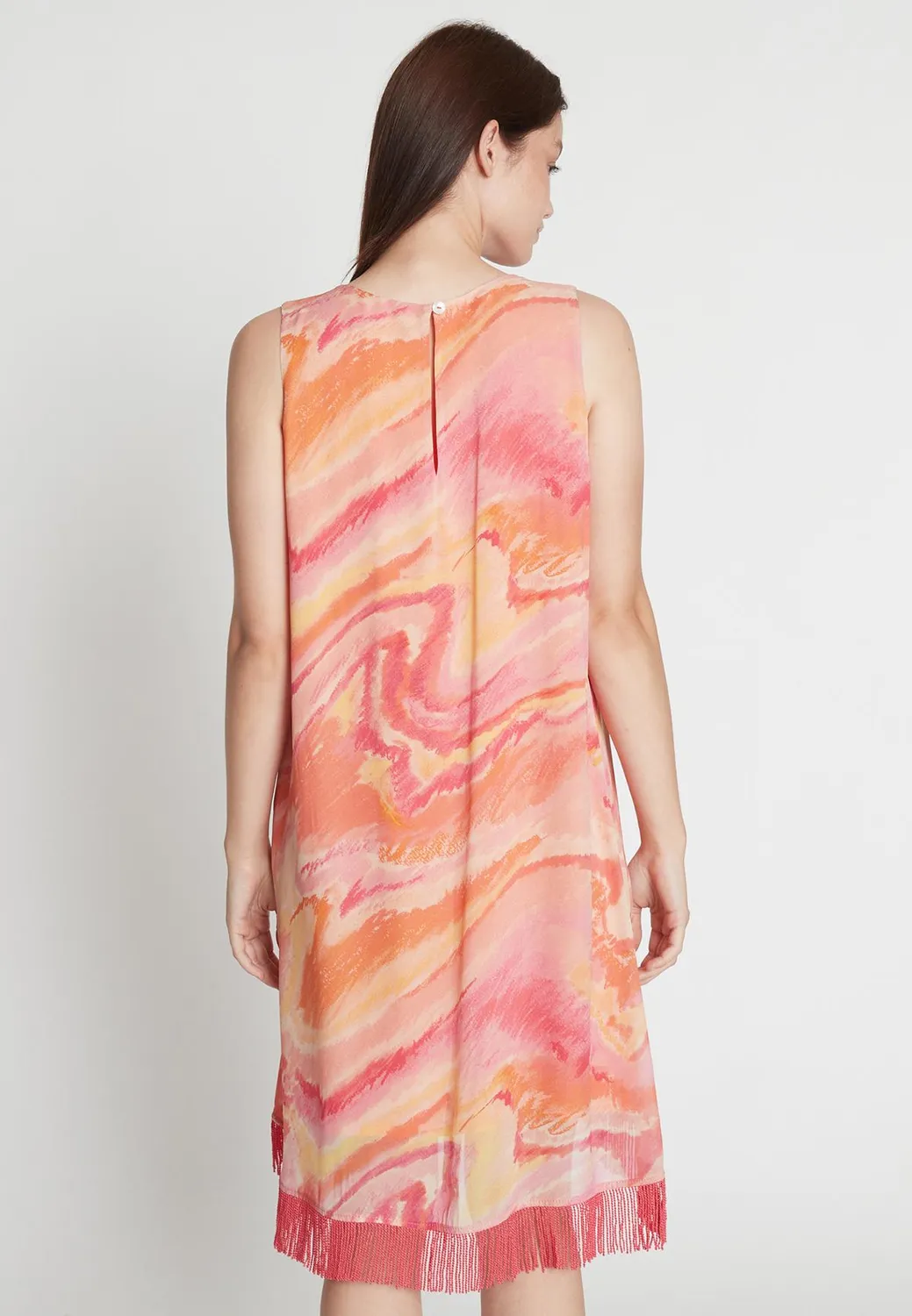 Ana Alcazar Refoni abito corto chiffon frange