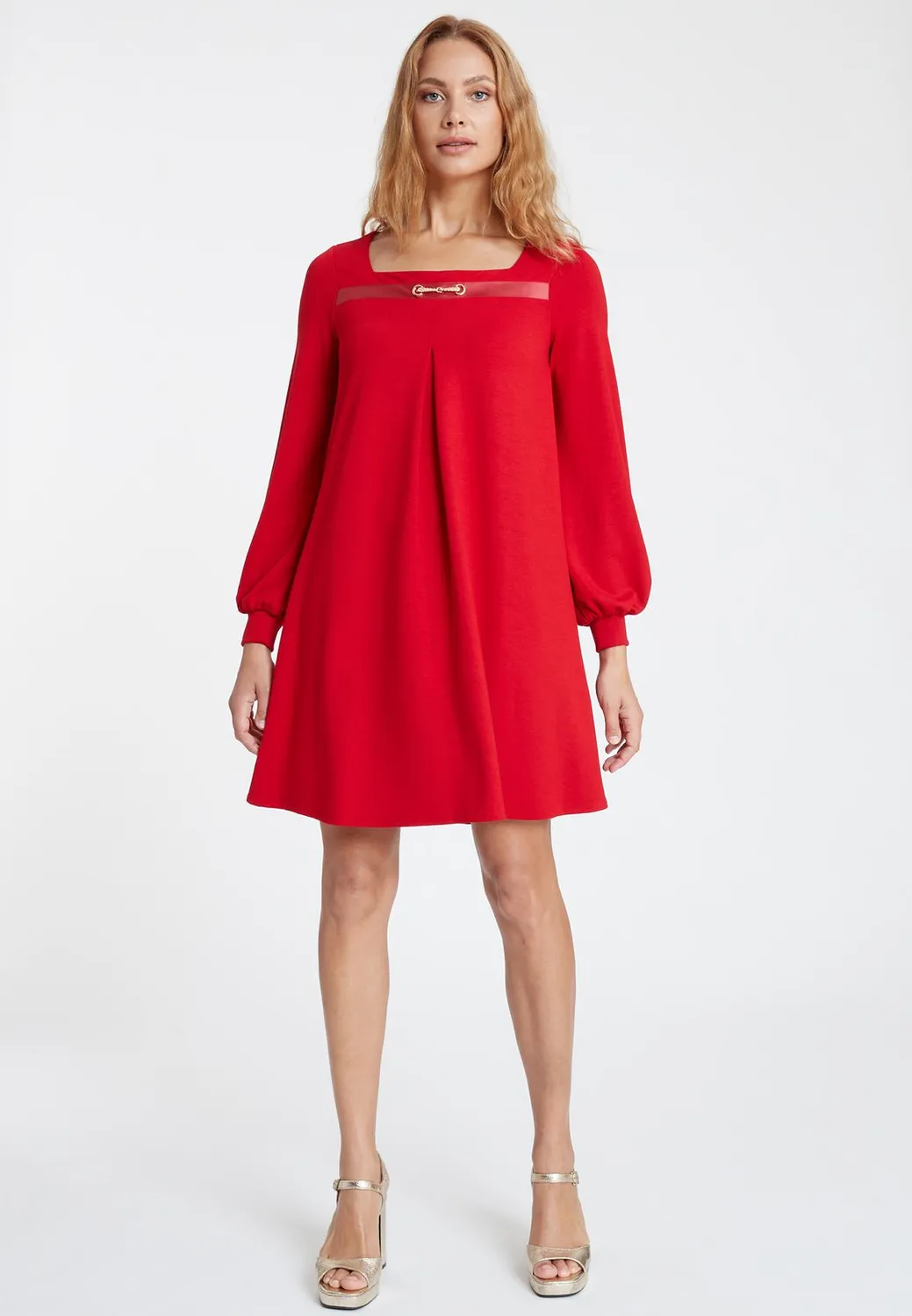 Ana Alcazar Sisara abito babydoll rosso corto