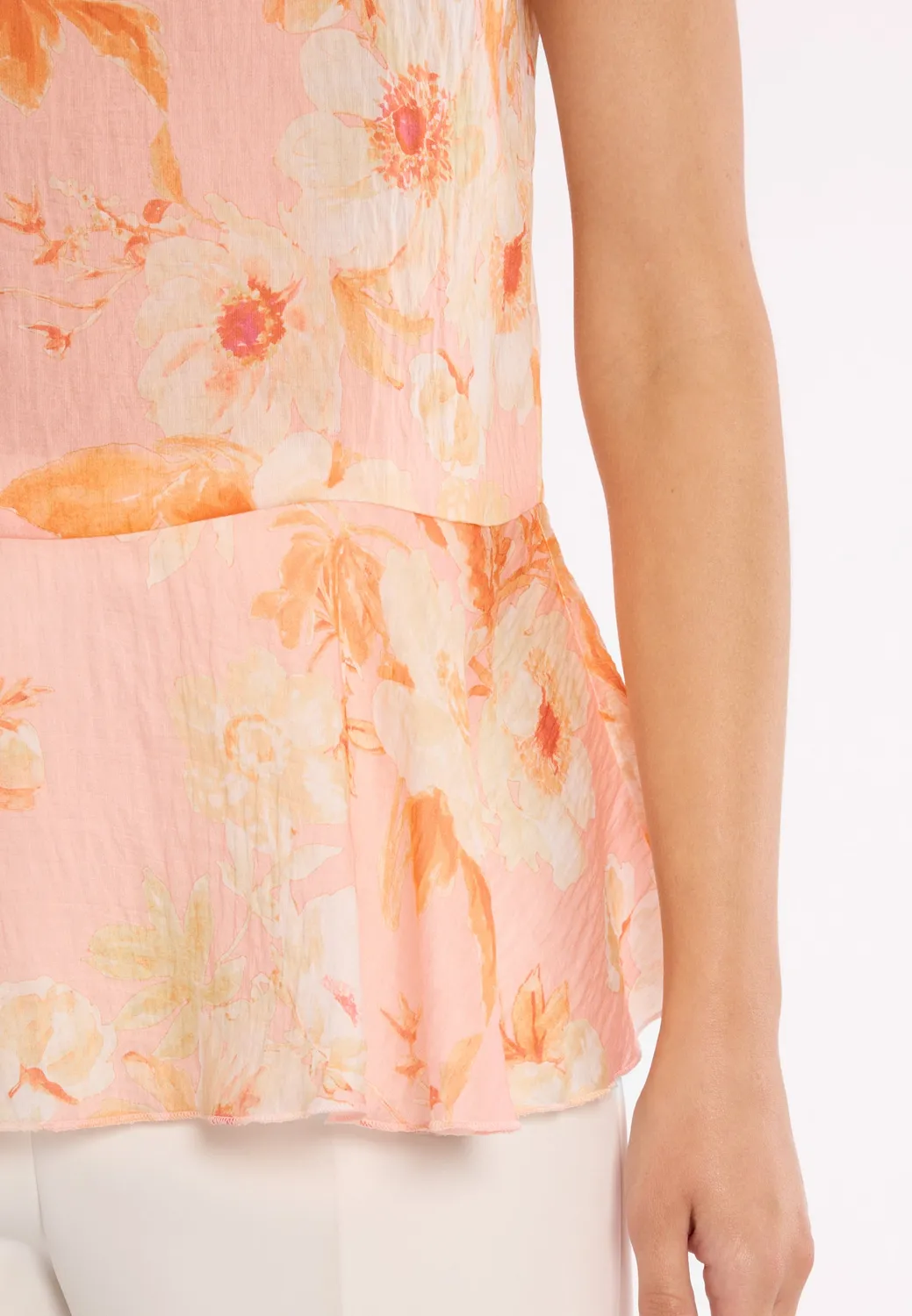 Ana Alcazar Dorivay top peplum floreale rosa