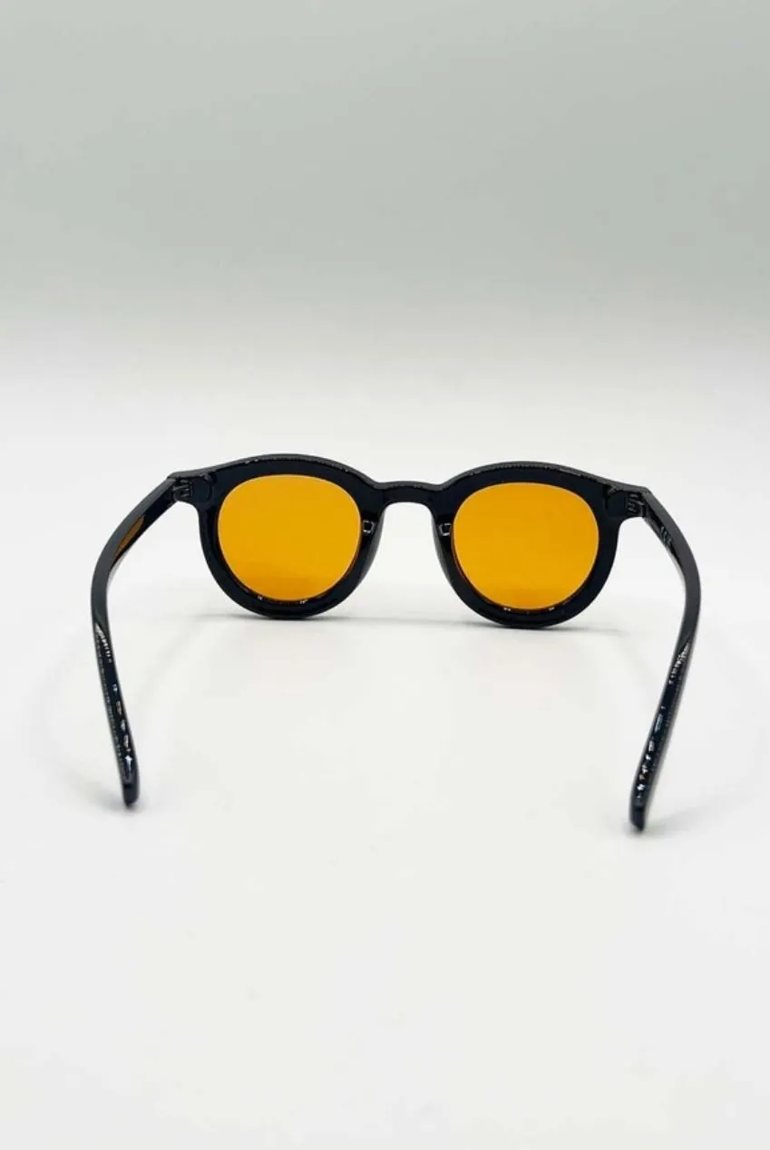 SVNX Bold Rounded occhiali da sole nero arancione UV400