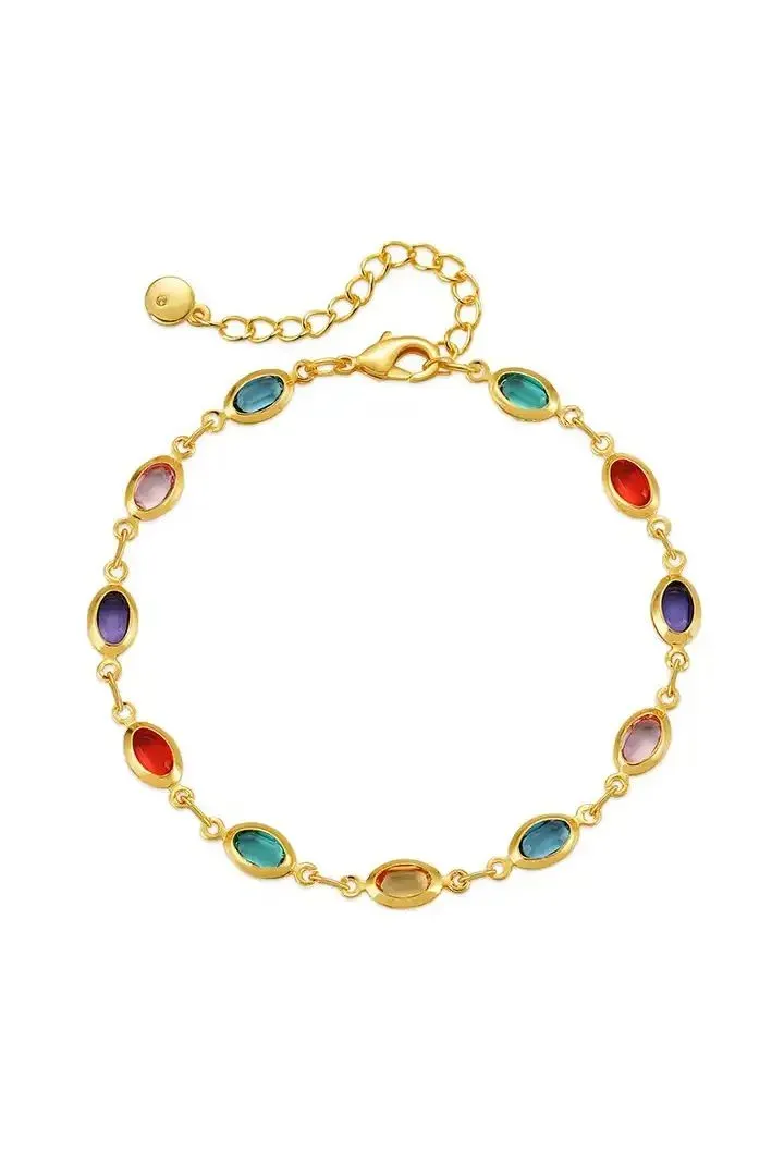 SVNX Oval Chain JE402001 Bracciale Multicolore Cristalli