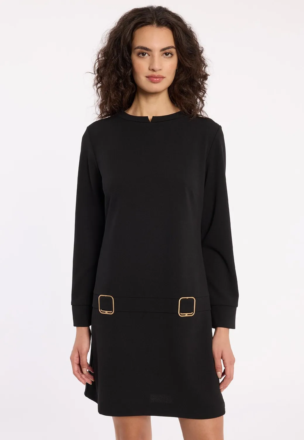 Ana Alcazar Admara abito nero mini maniche lunghe