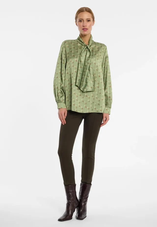 Ana Alcazar Elibey camicia raso menta fiocco