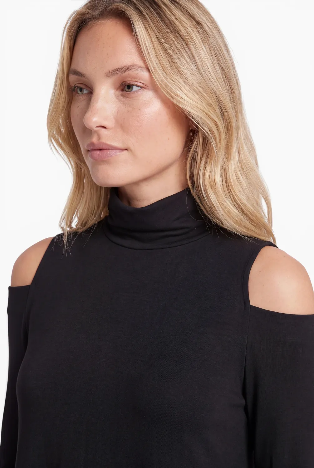Ana Alcazar Sipa abito jersey nero scollo alto