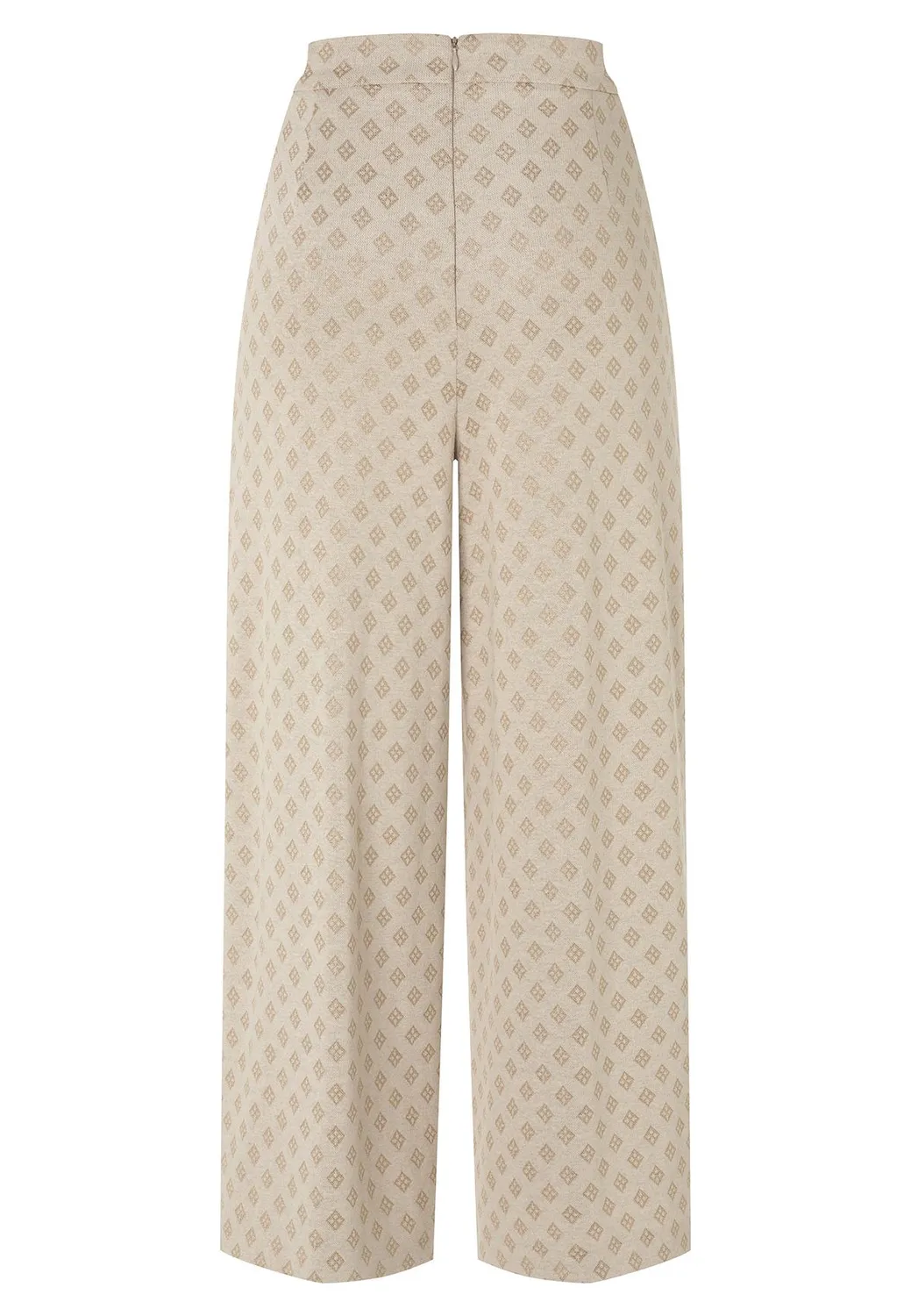 Ana Alcazar Hemmy Pantaloni Culotte Beige Quadri 7/8