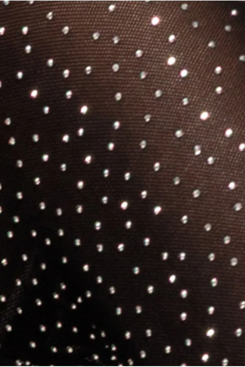 Goddiva top velluto nero strass maniche lunghe 10