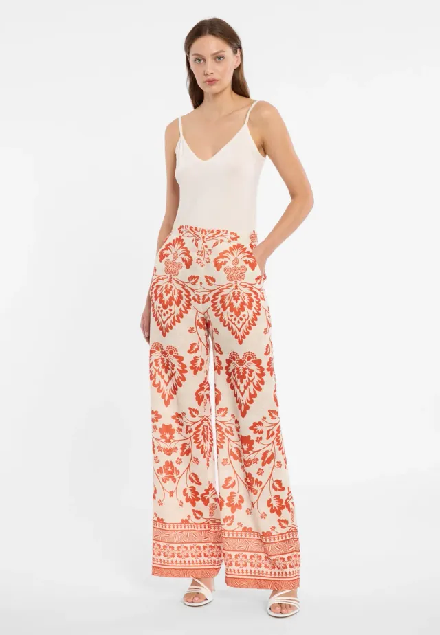 Ana Alcazar Dorexon pantaloni larghi fantasia arancio