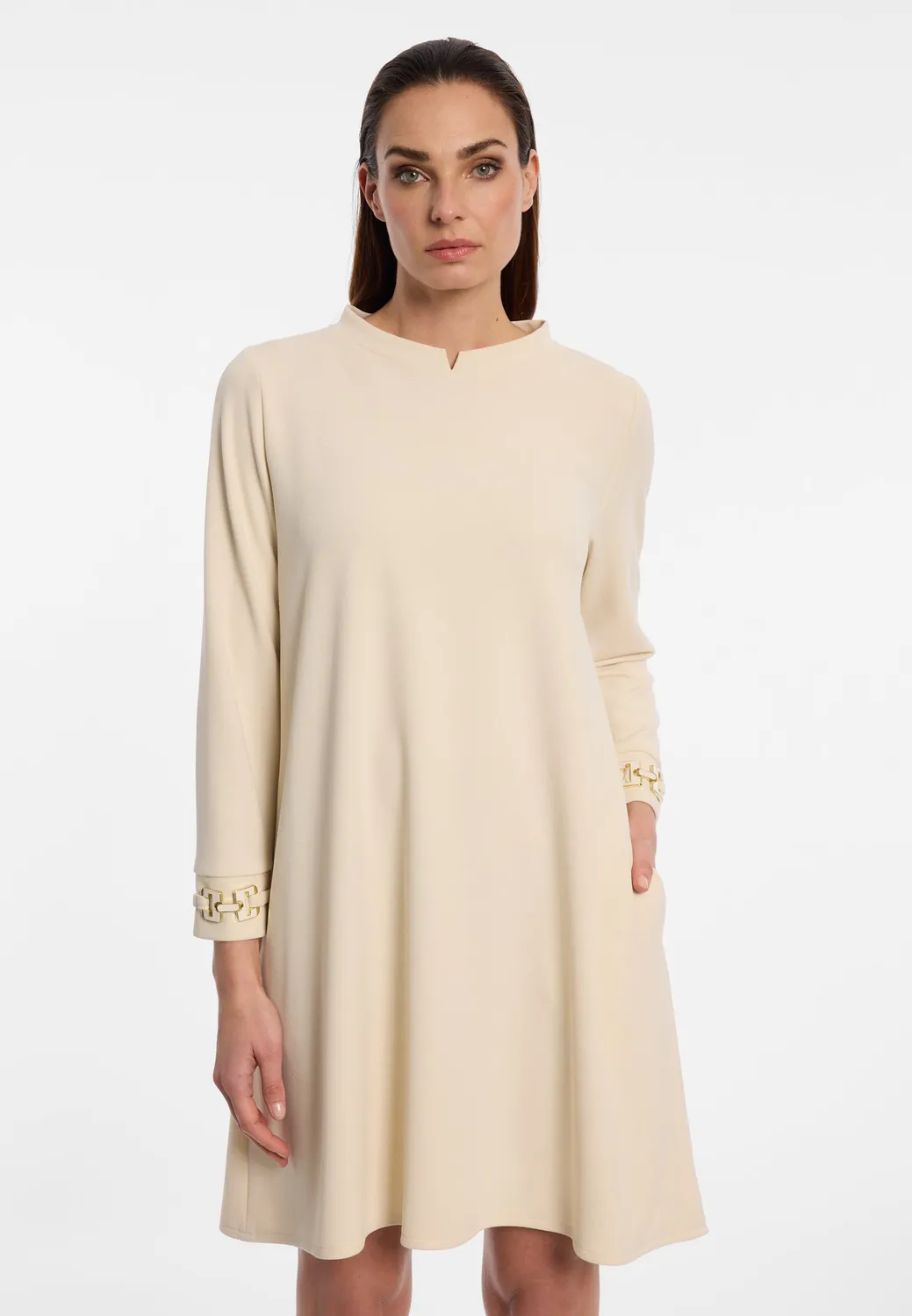 Ana Alcazar Elyonora Vestito Svasato Nero con Tasche