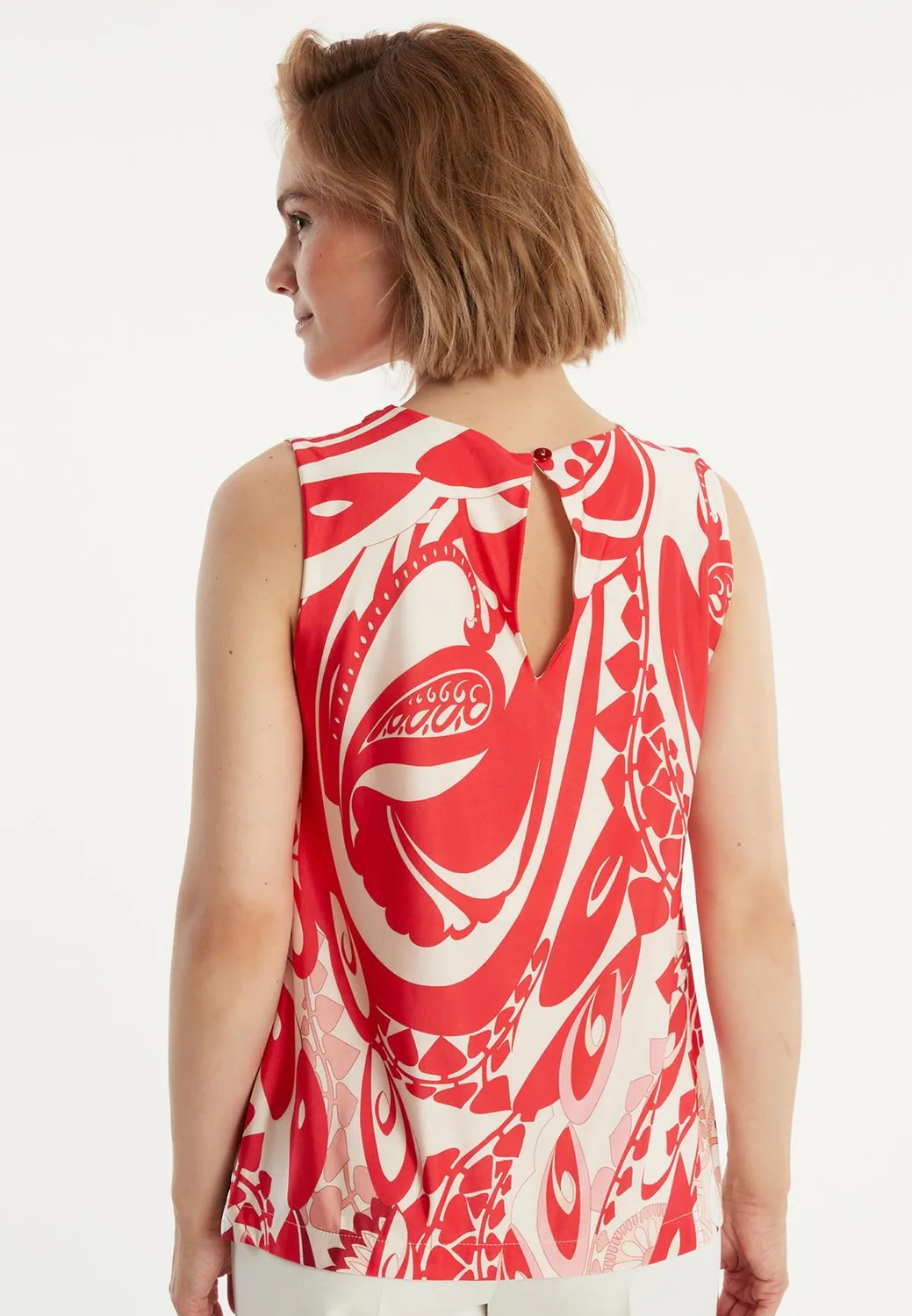 Ana Alcazar Zinusa top jersey scollo tondo
