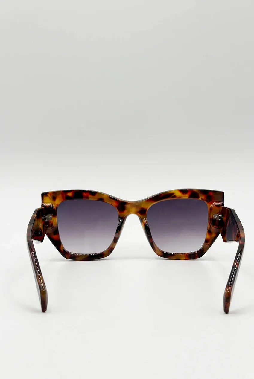 SVNX Square Cat-Eye occhiali da sole tartarugato UV400