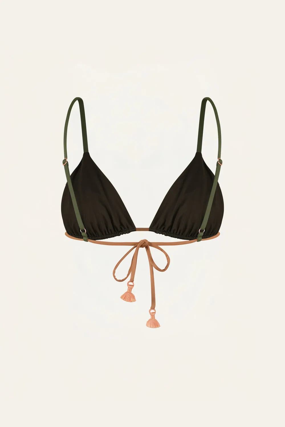 Johanna Ortiz Palms Sunrise top bikini triangolo verde lycra