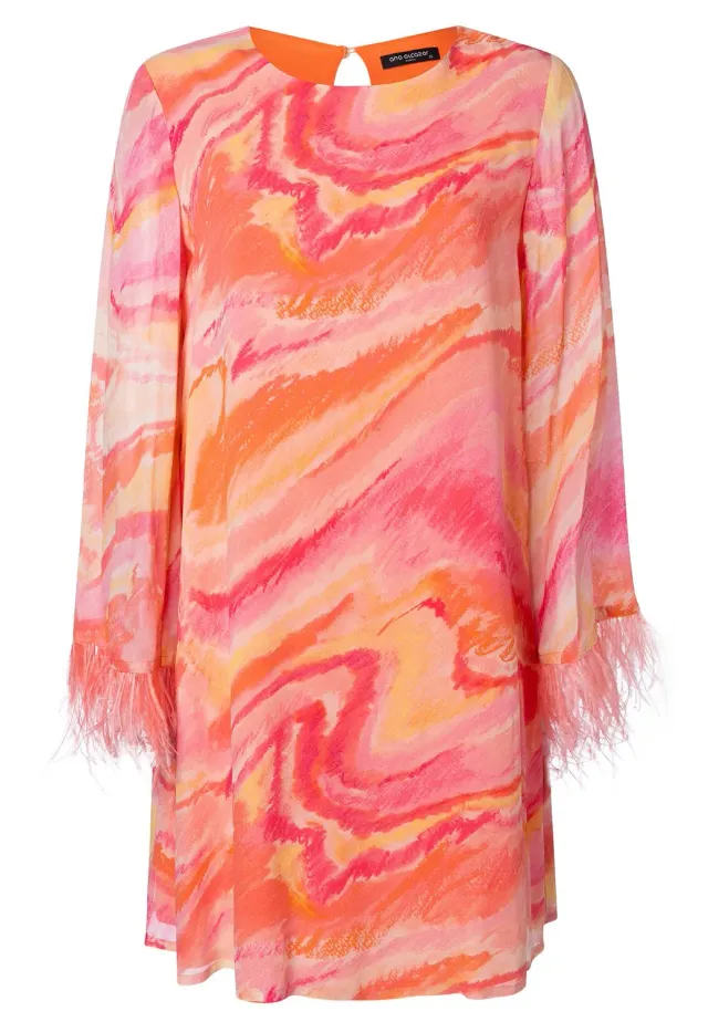 Ana Alcazar Refora abito cocktail chiffon arancione