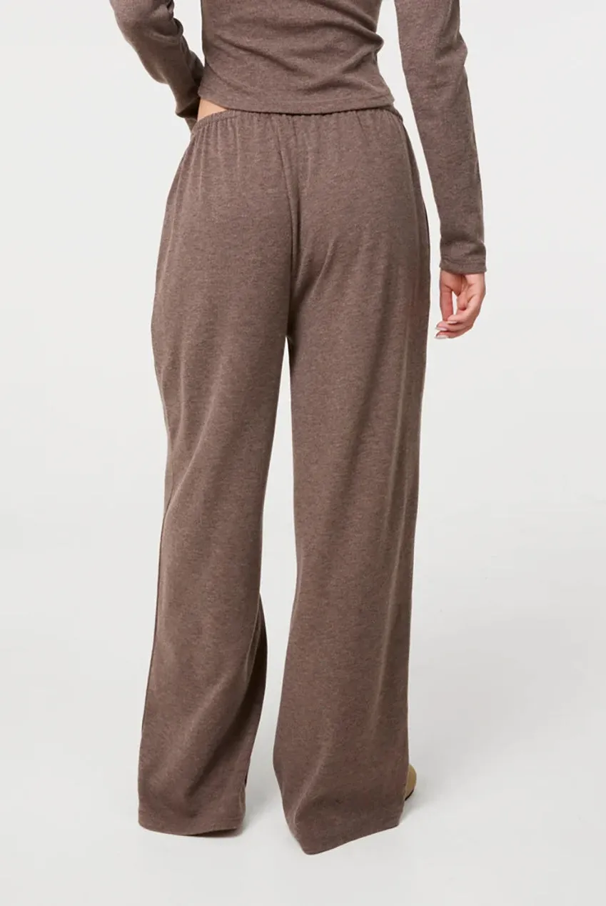 Goddiva Pink Vanilla pantaloni tuta mocha a costine S-L