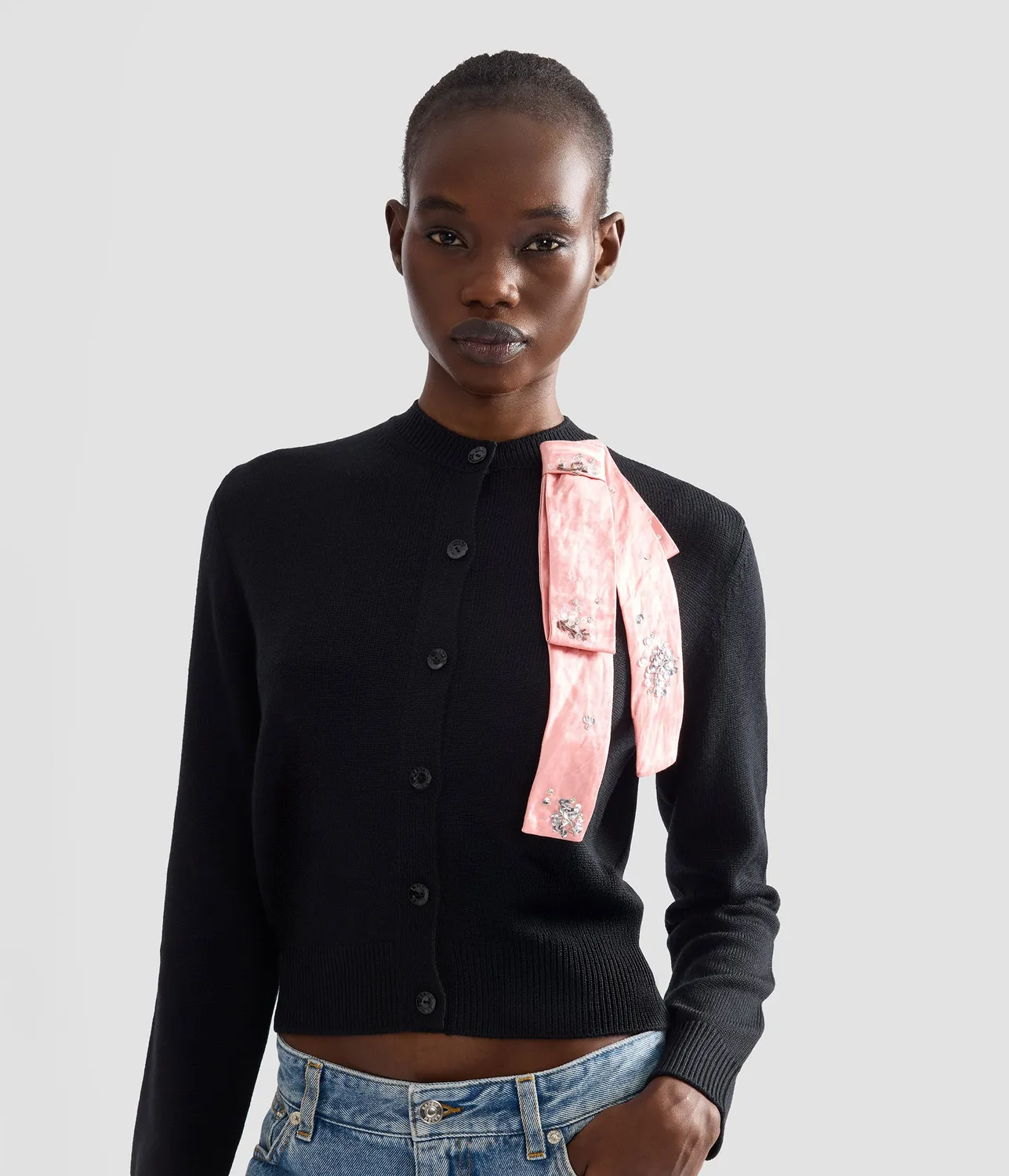 Erdem Merino Wool cardigan lana fiocco ricamato
