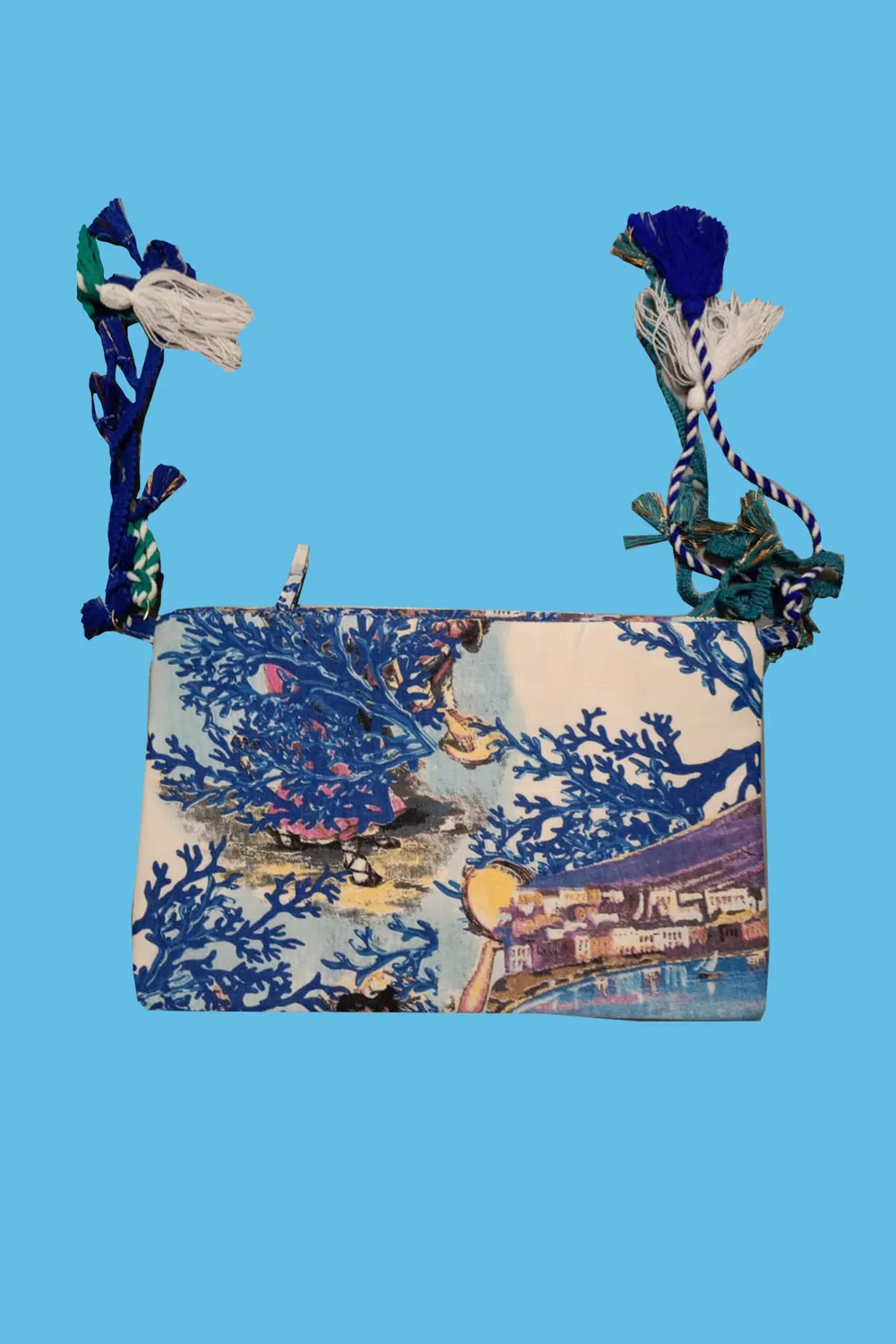 Antica Sartoria DV1722 pochette clutch blu cotone