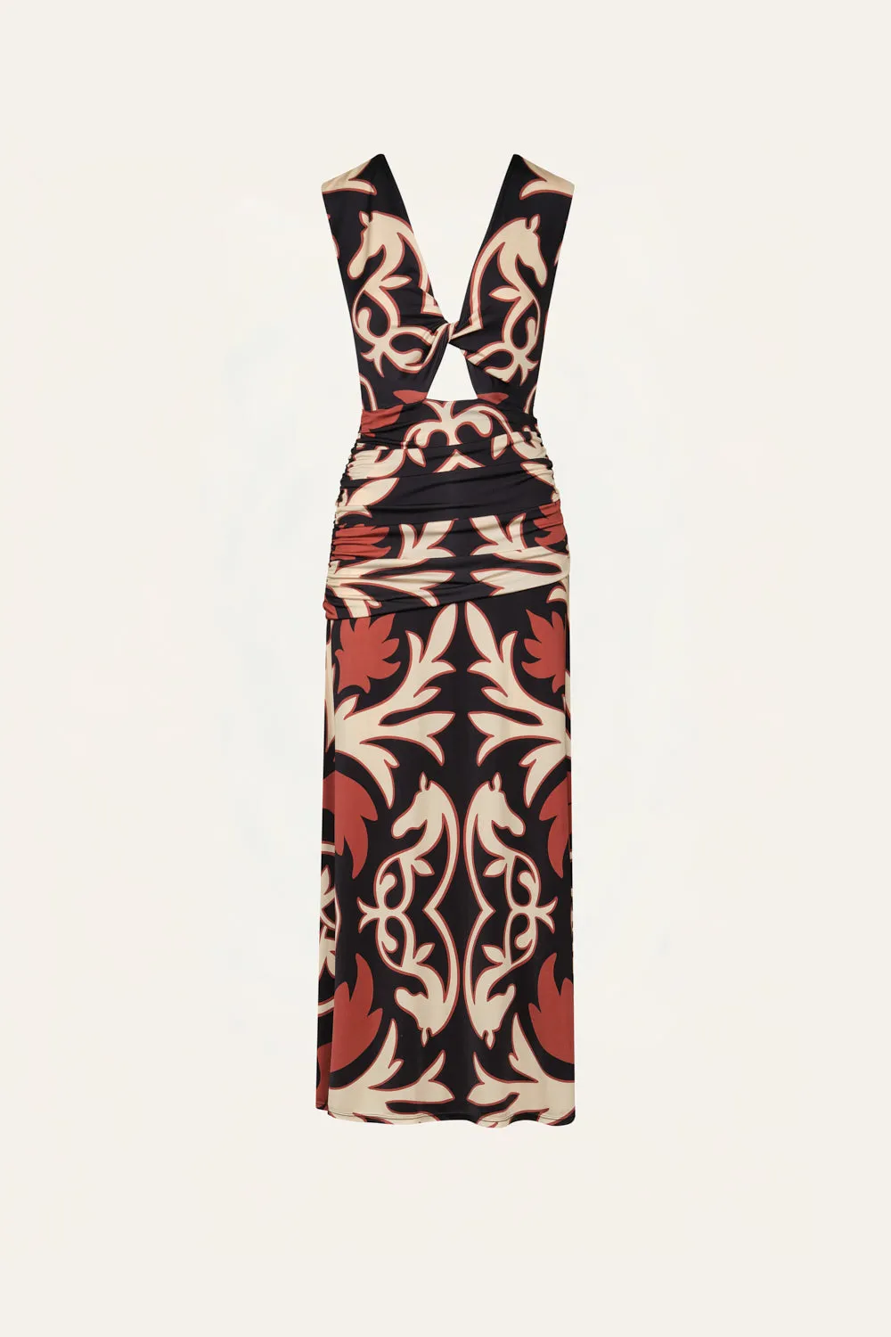 Johanna Ortiz Horizonte Mistico abito midi jersey nero
