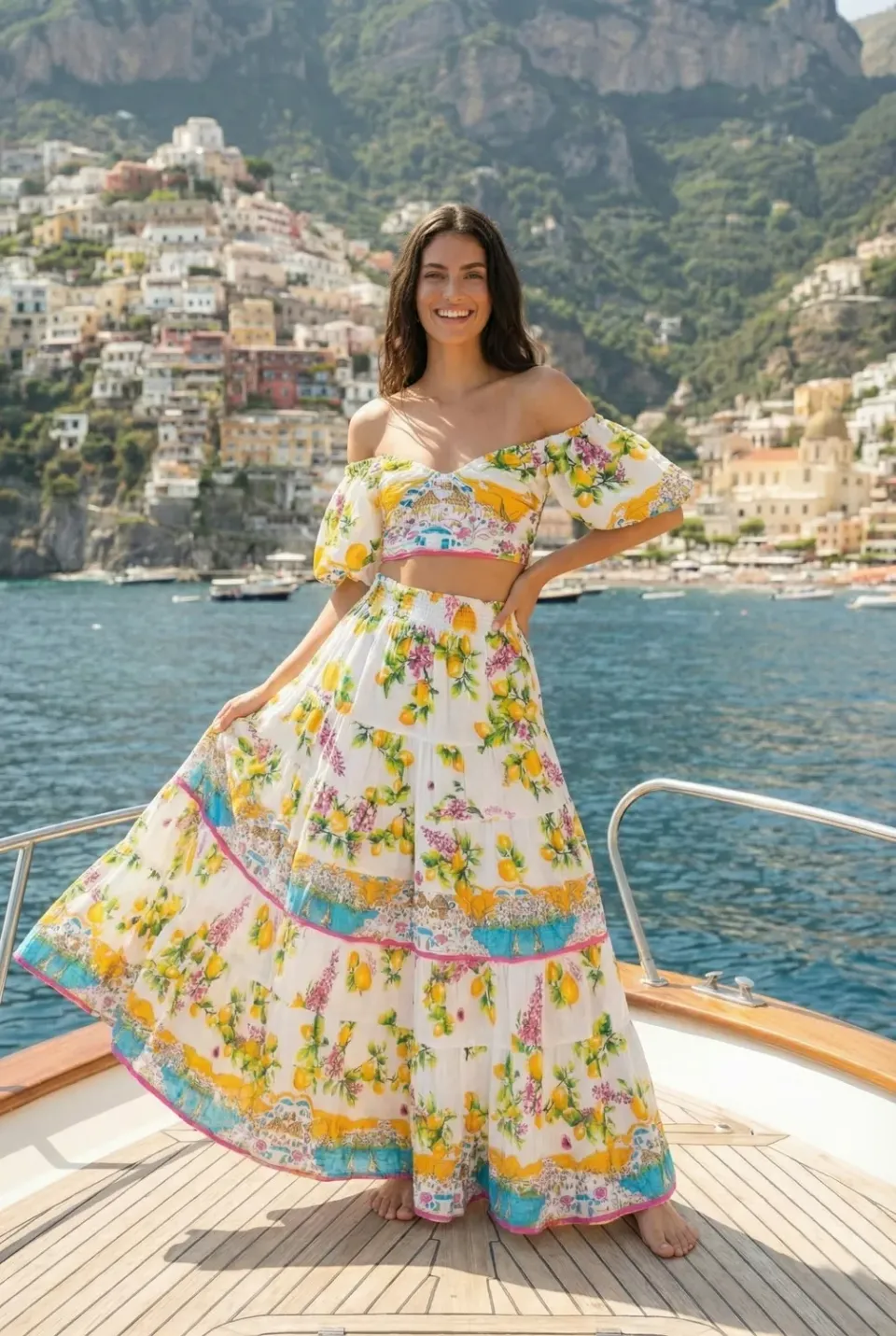 Antica Sartoria FC153 completo top gonna giallo cotone