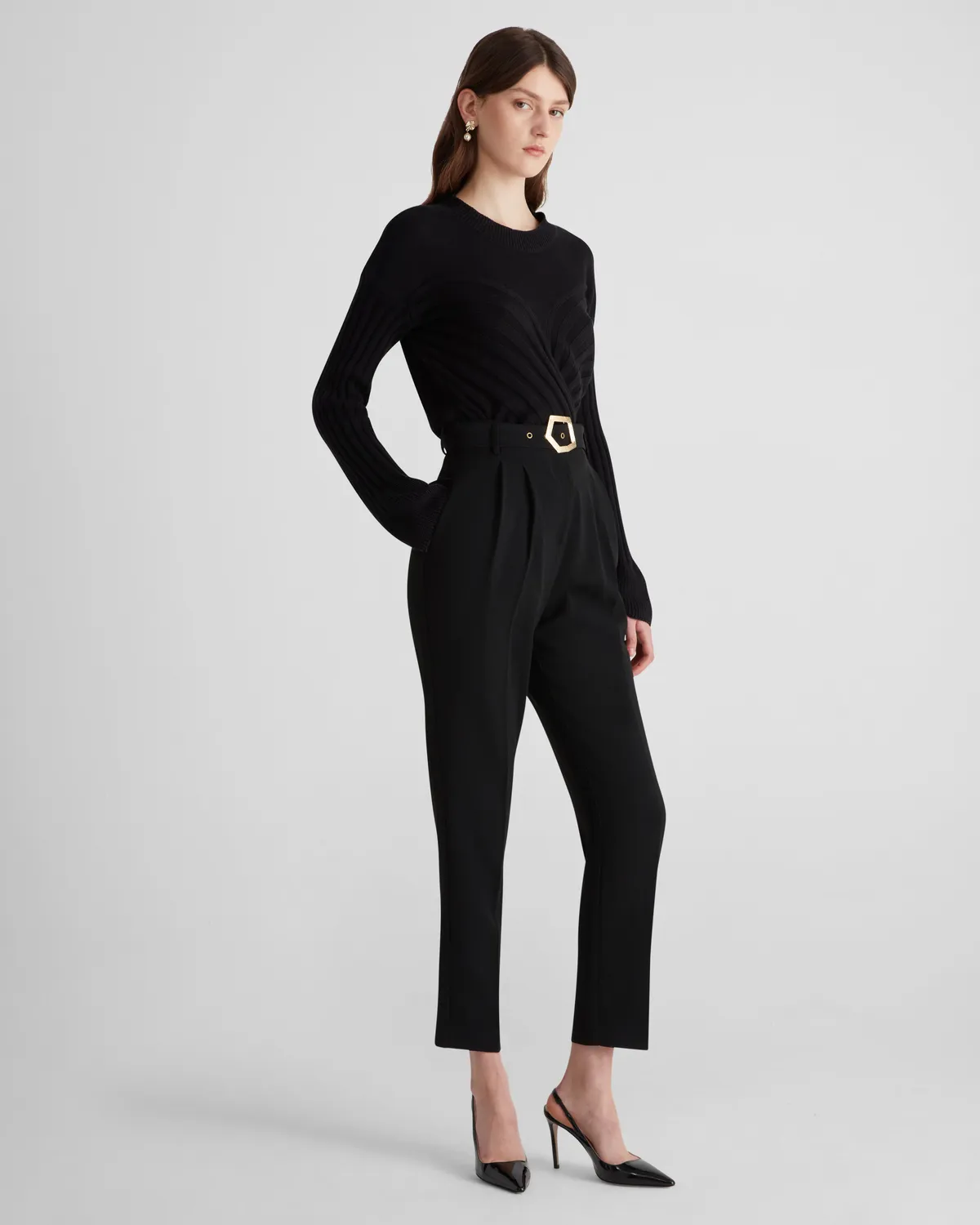 Violante Nessi Renny maglione nero cashmere cotone