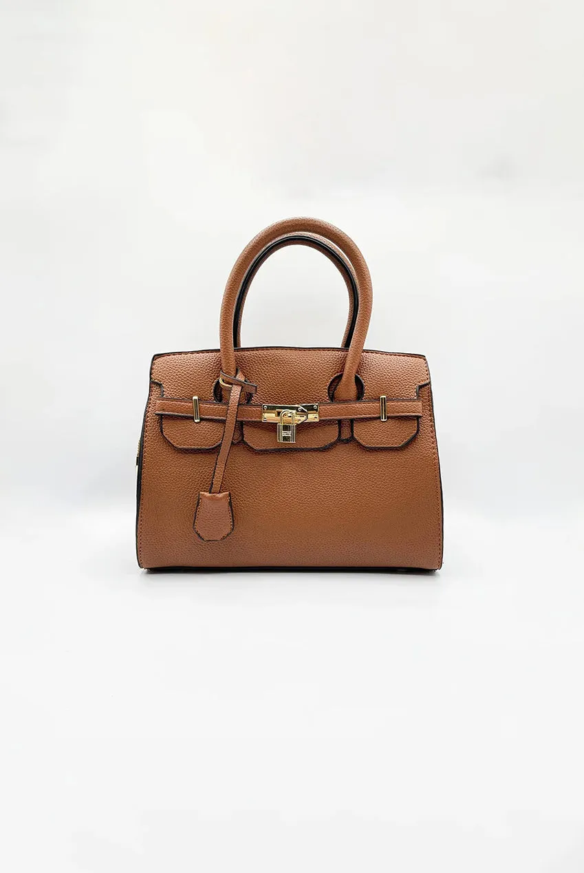 SVNX HB364906 borsa bauletto marrone effetto testurizzato