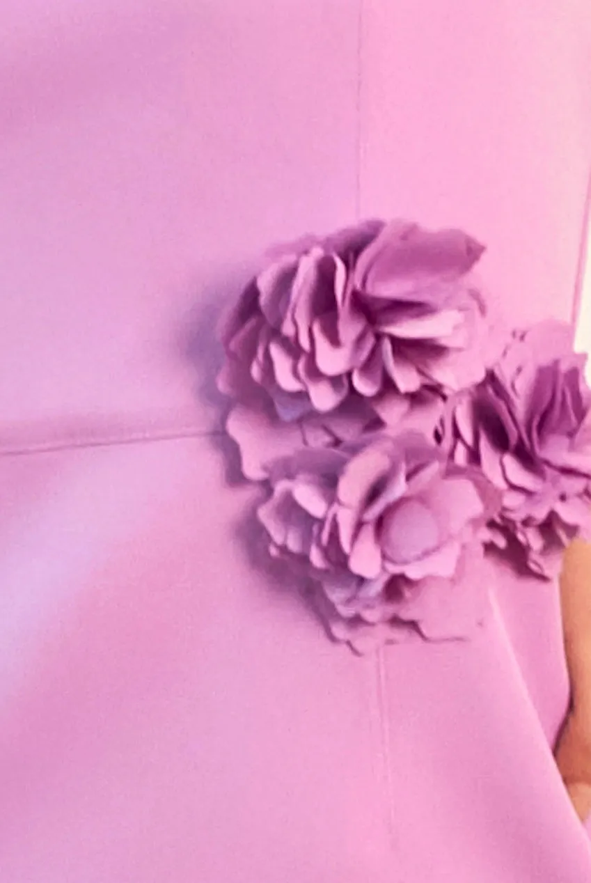 Chi Chi London Rosette abito midi lilla bodycon