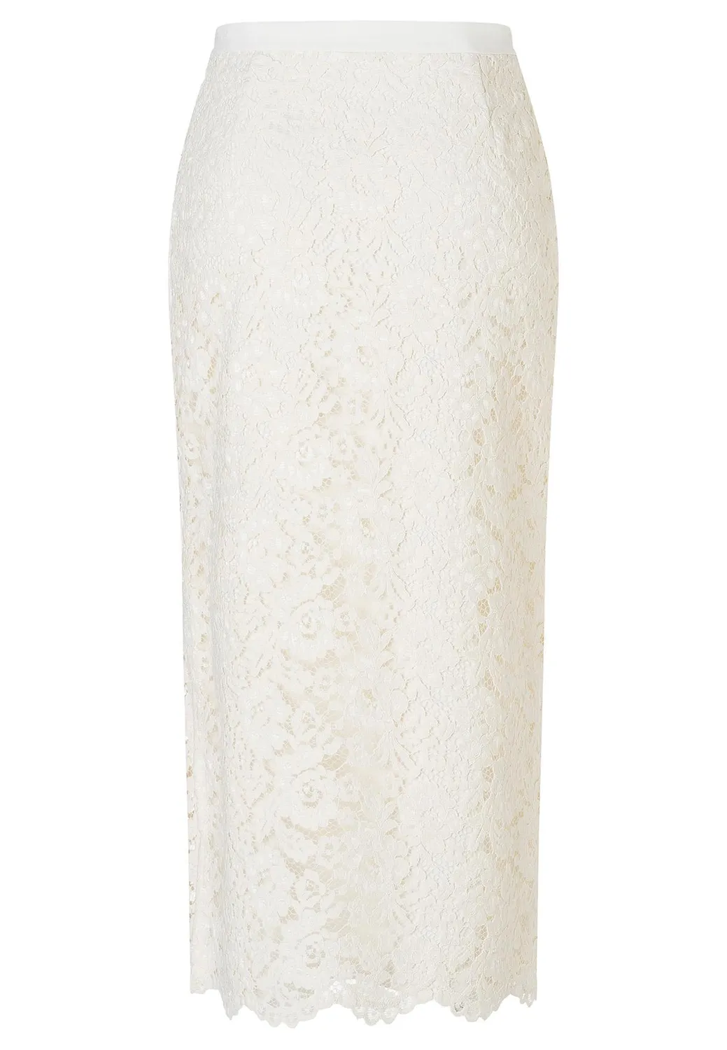 Ana Alcazar Sahiny gonna pizzo bianca midi