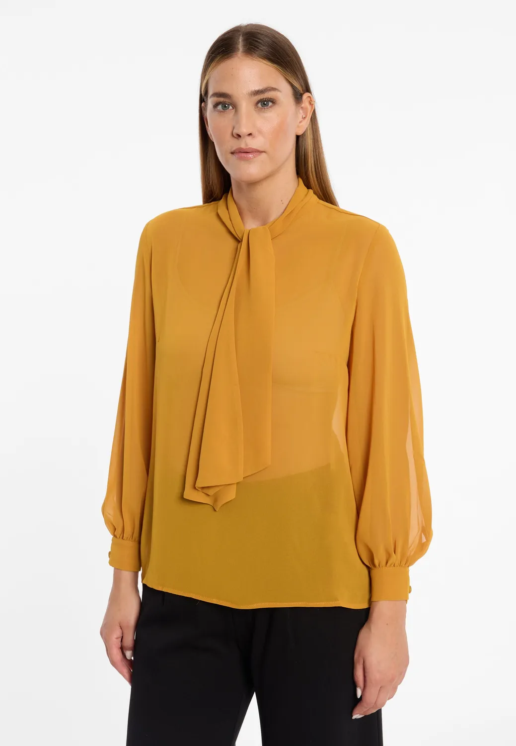 Ana Alcazar Cosmia camicetta chiffon curry