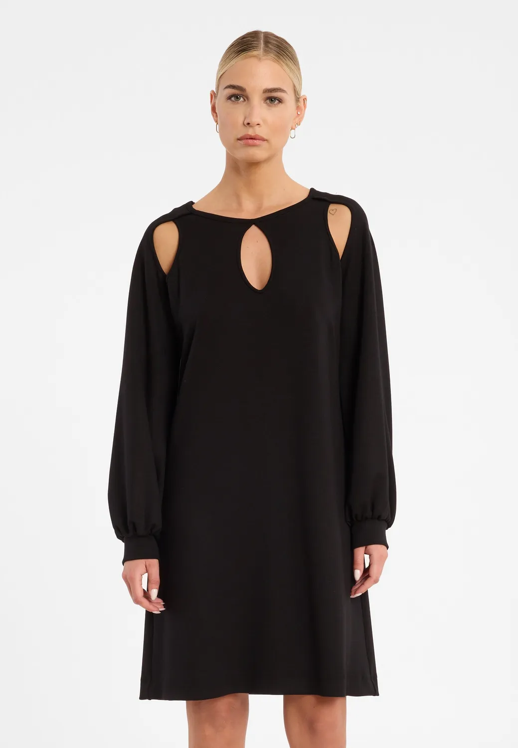 Ana Alcazar Corry mini abito nero cut-out