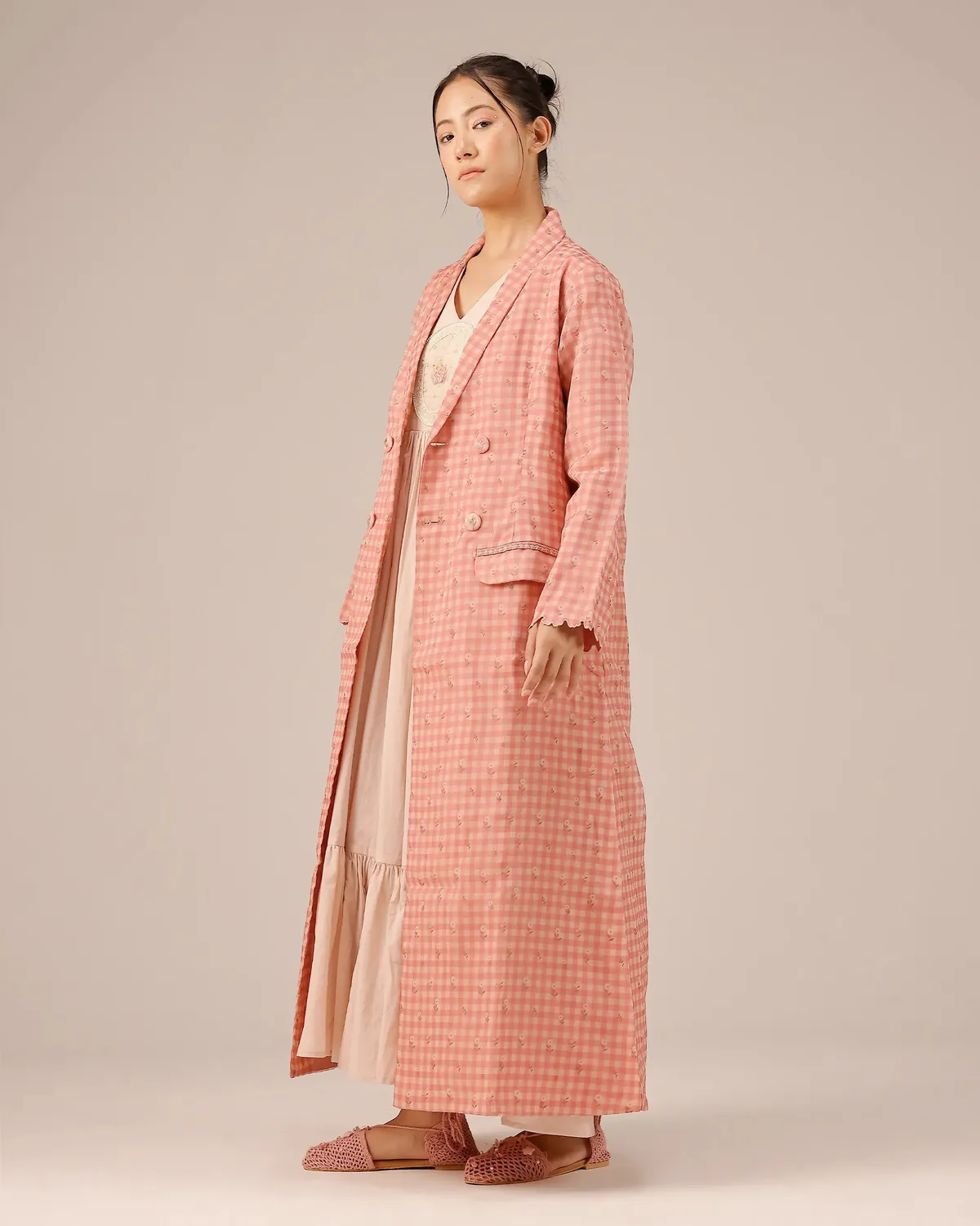 Our Dve Merry Berry giacca rosa organza lunga