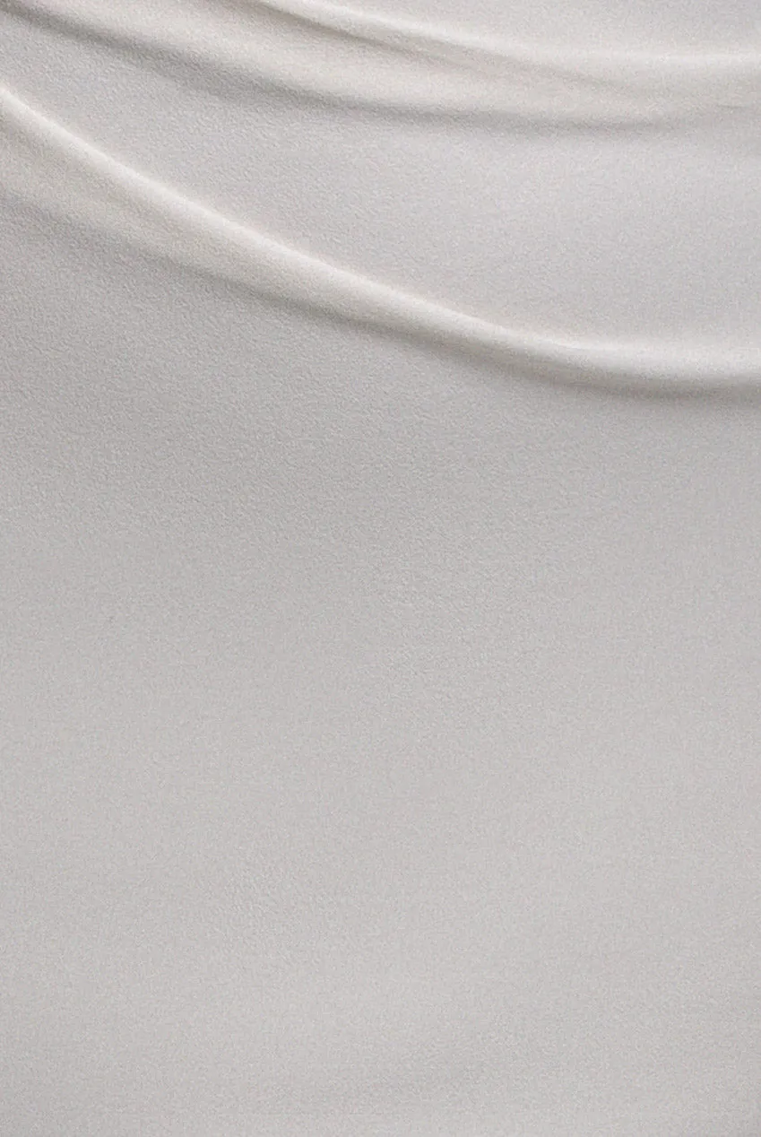 Goddiva One Shoulder Cape abito maxi bianco scuba cerimonia