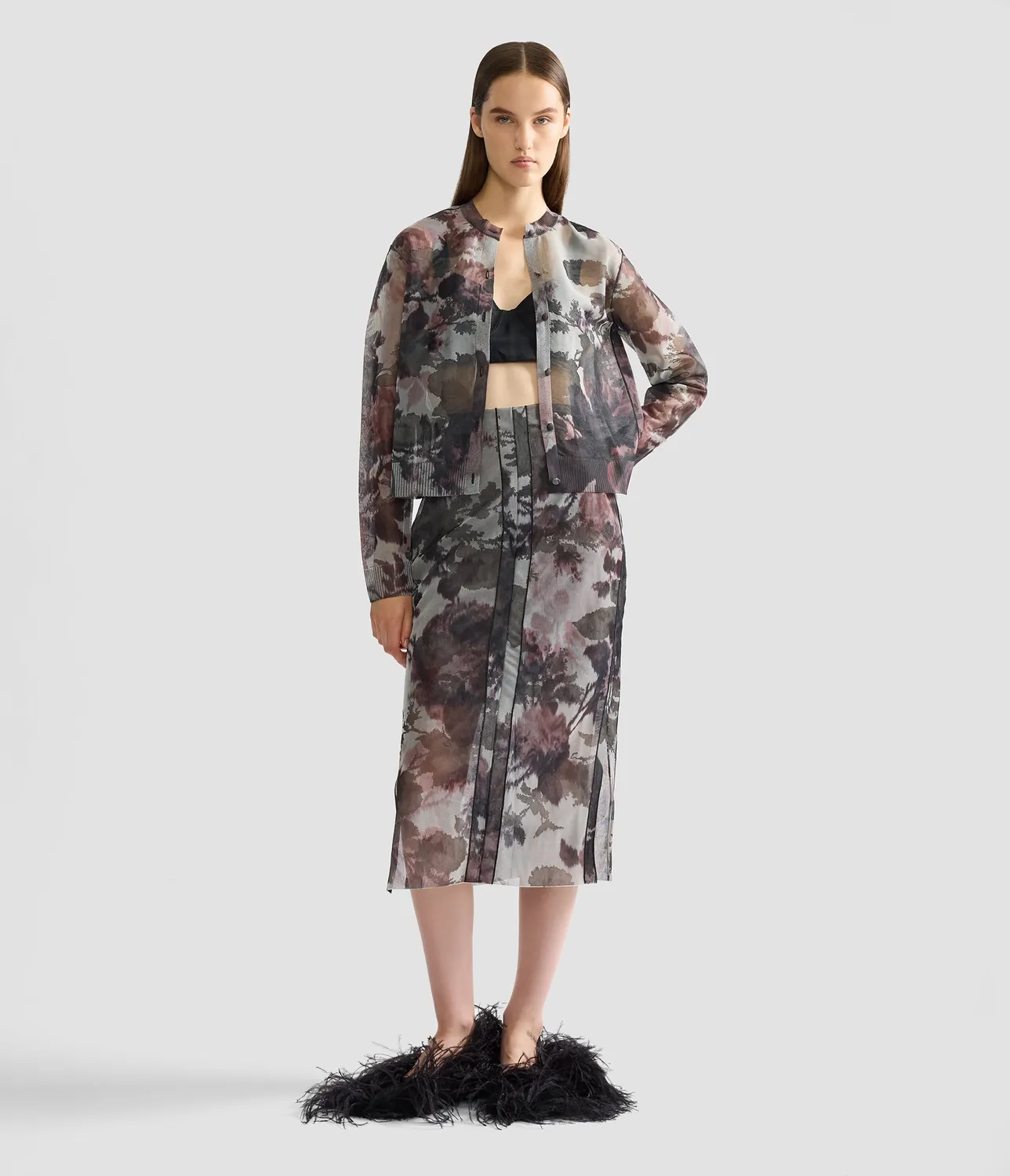 Erdem Cardigan Jacquard Floreale Semivelato