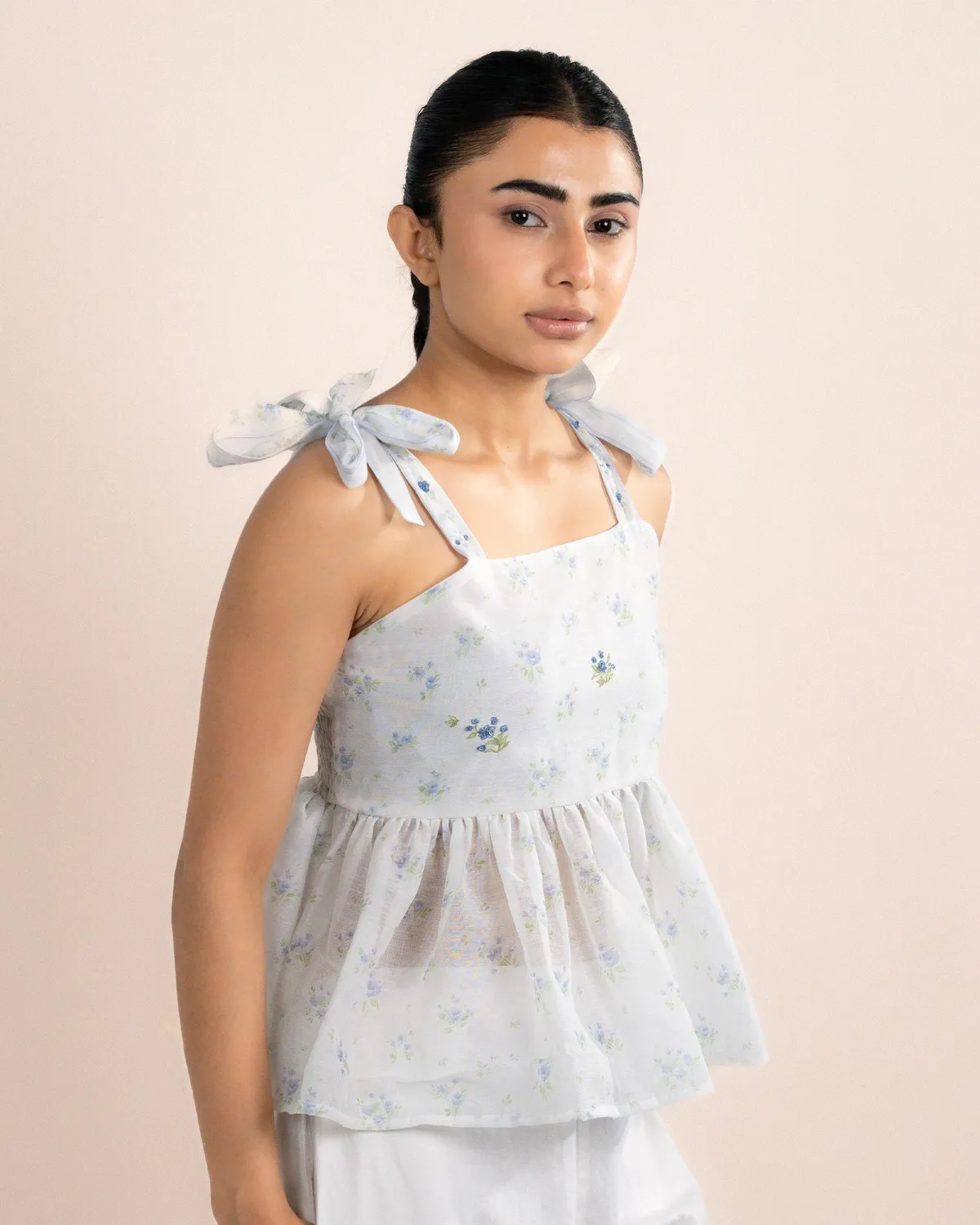 Our Dve Daisy Top Organza Quadri Sea Breezy 20 Pollici