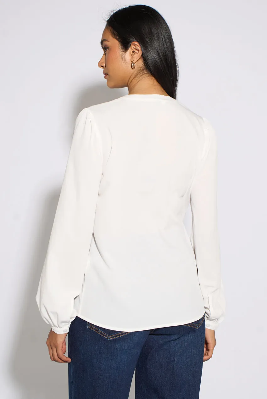 Gini London Broderie camicetta bianca cotone