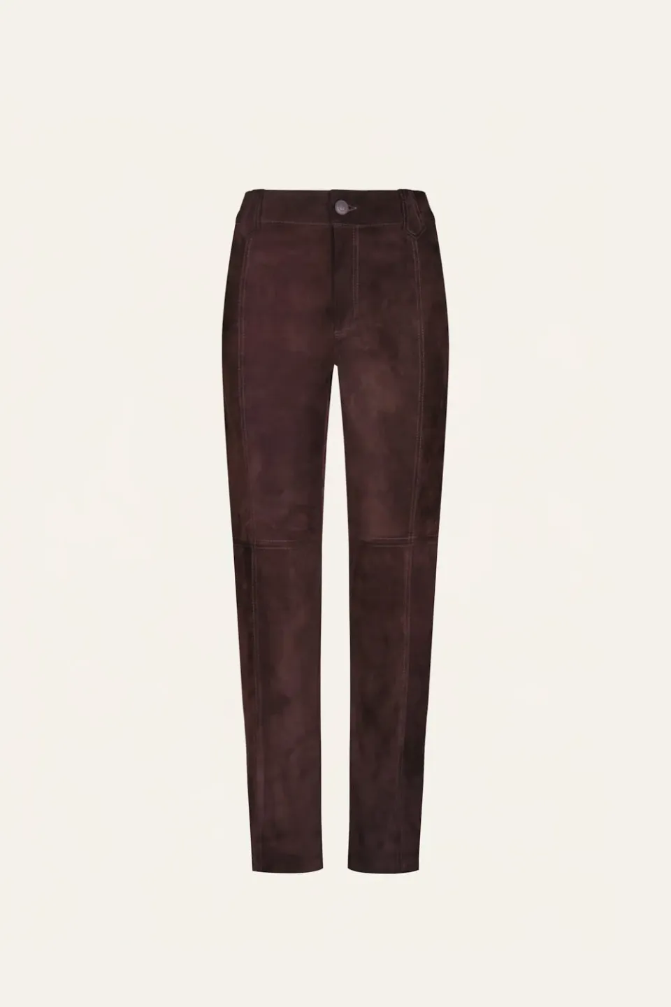 Johanna Ortiz Cartography pantaloni pelle marrone dritti