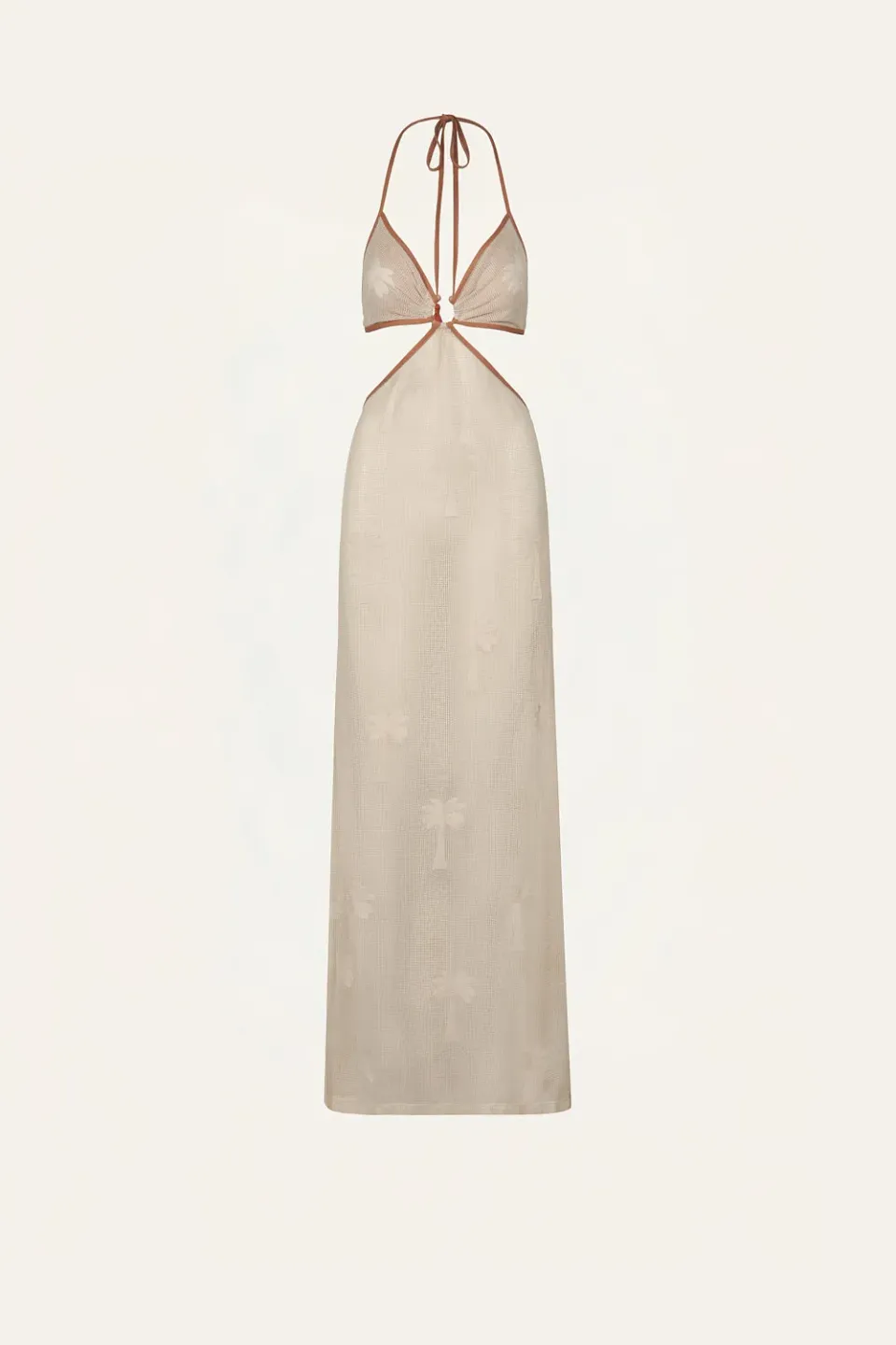 Johanna Ortiz Ebb Flow vestito lungo cotone ecru copricostume