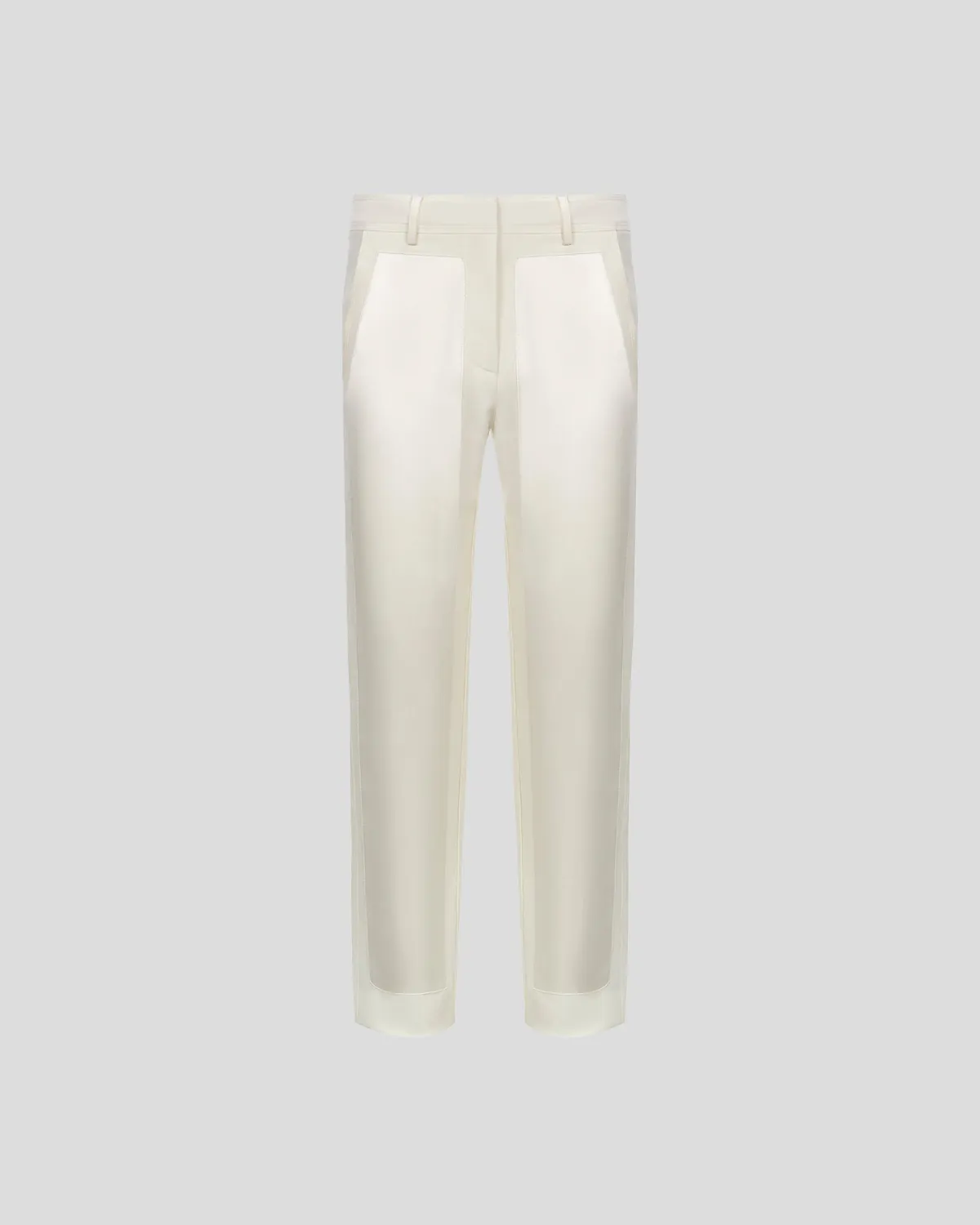 Violante Nessi Scheggi pantaloni avorio satin smoking