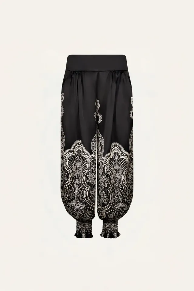 Johanna Ortiz Joy Fusion pantaloni palazzo seta neri