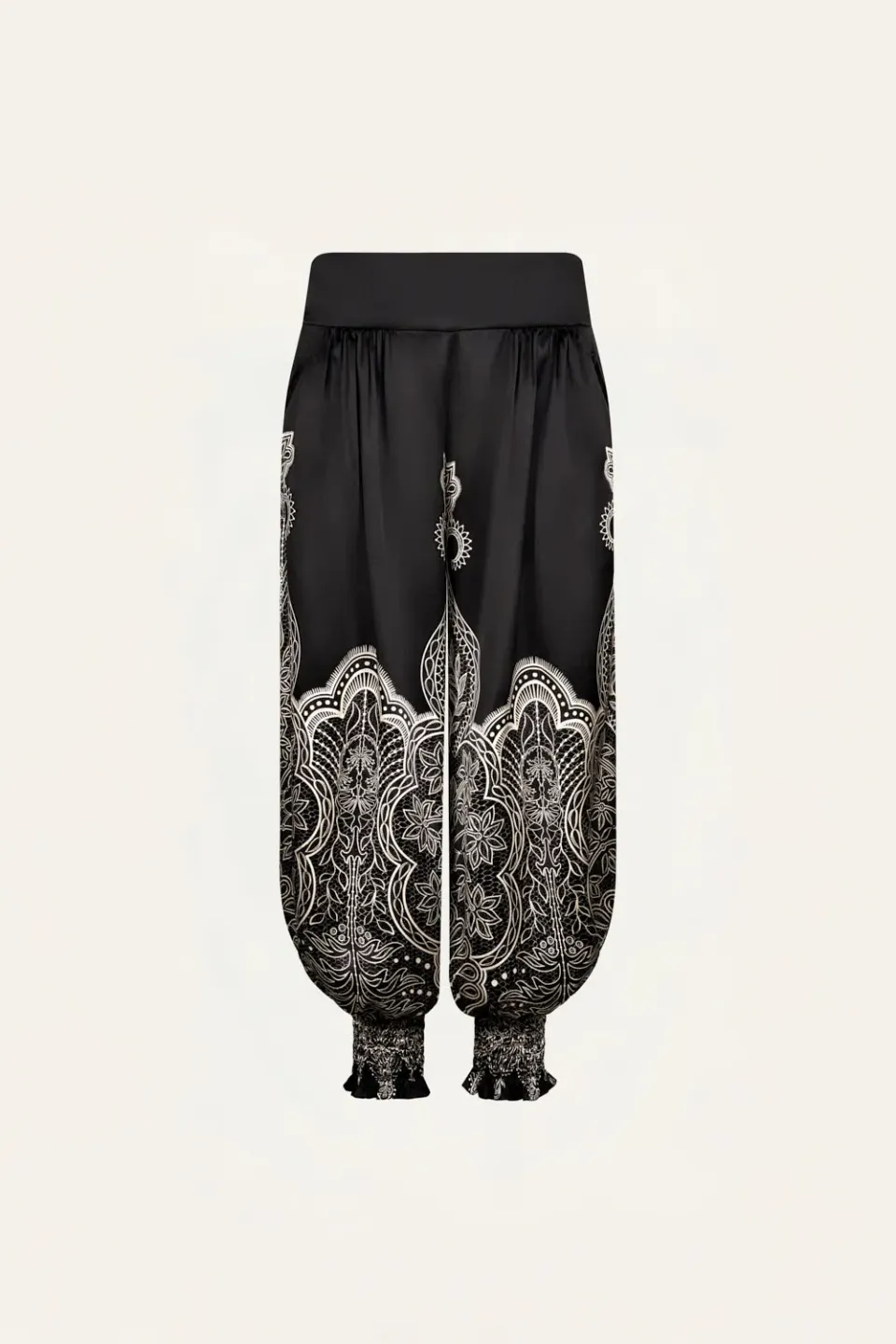 Johanna Ortiz Joy Fusion pantaloni palazzo seta neri